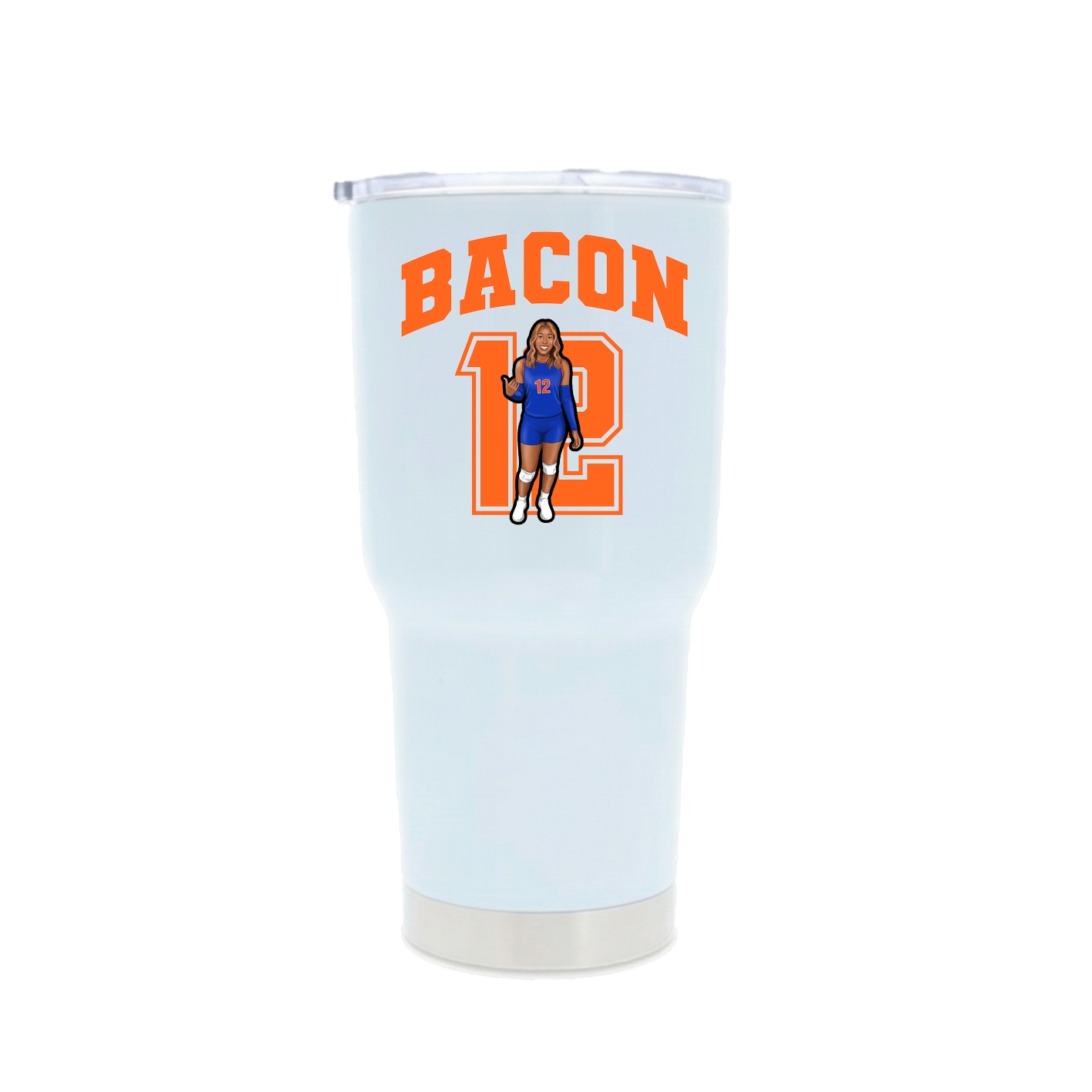 30oz Stainless Steel Tumbler — Number in White