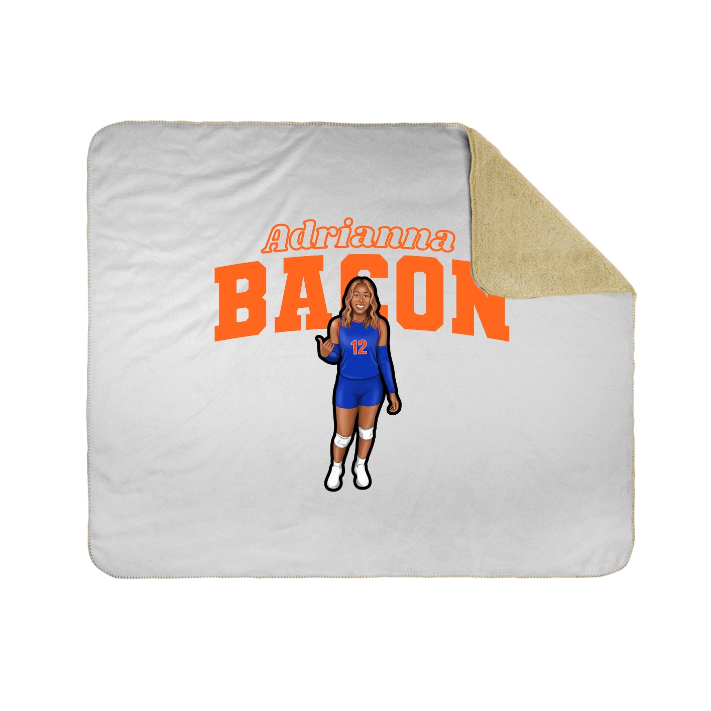 Throw Blanket — Name Arch in White
