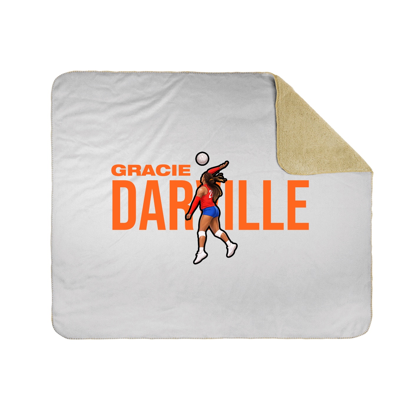 Throw Blanket — Player Name in White