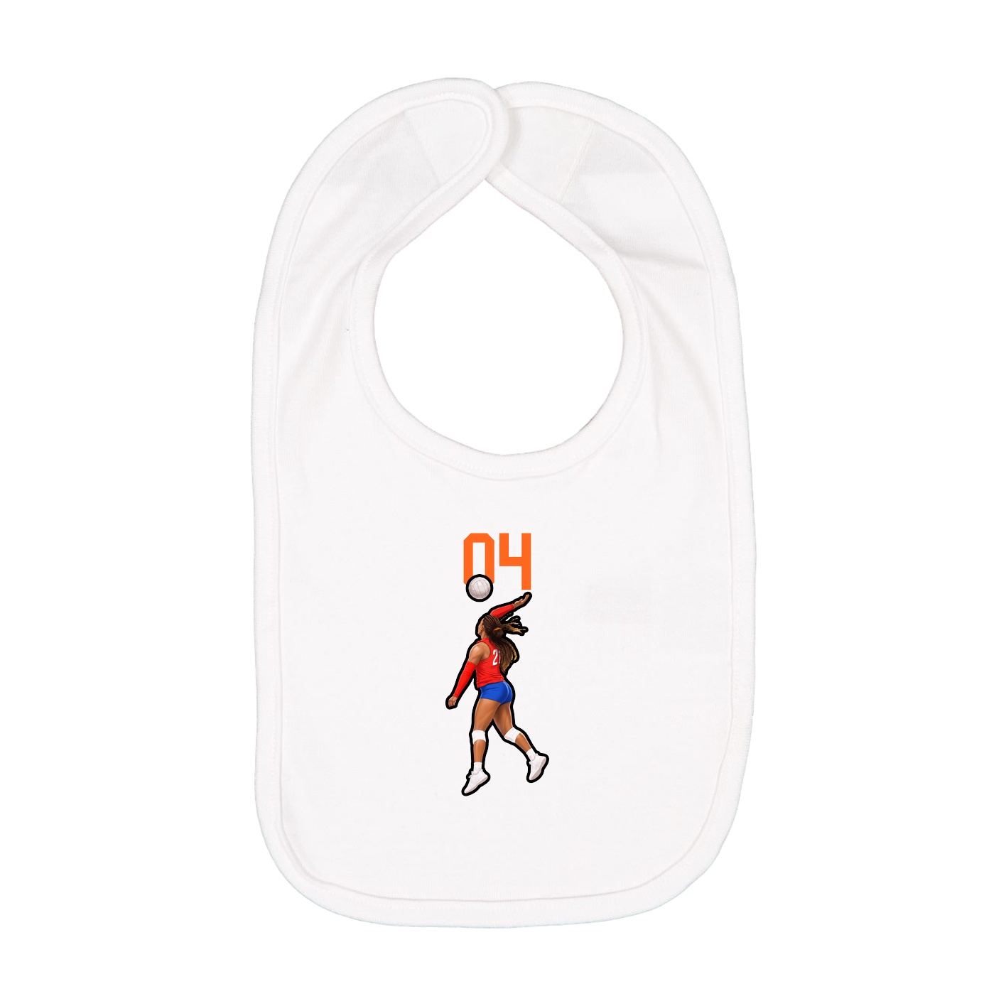 Infant Bib — Number Top in White