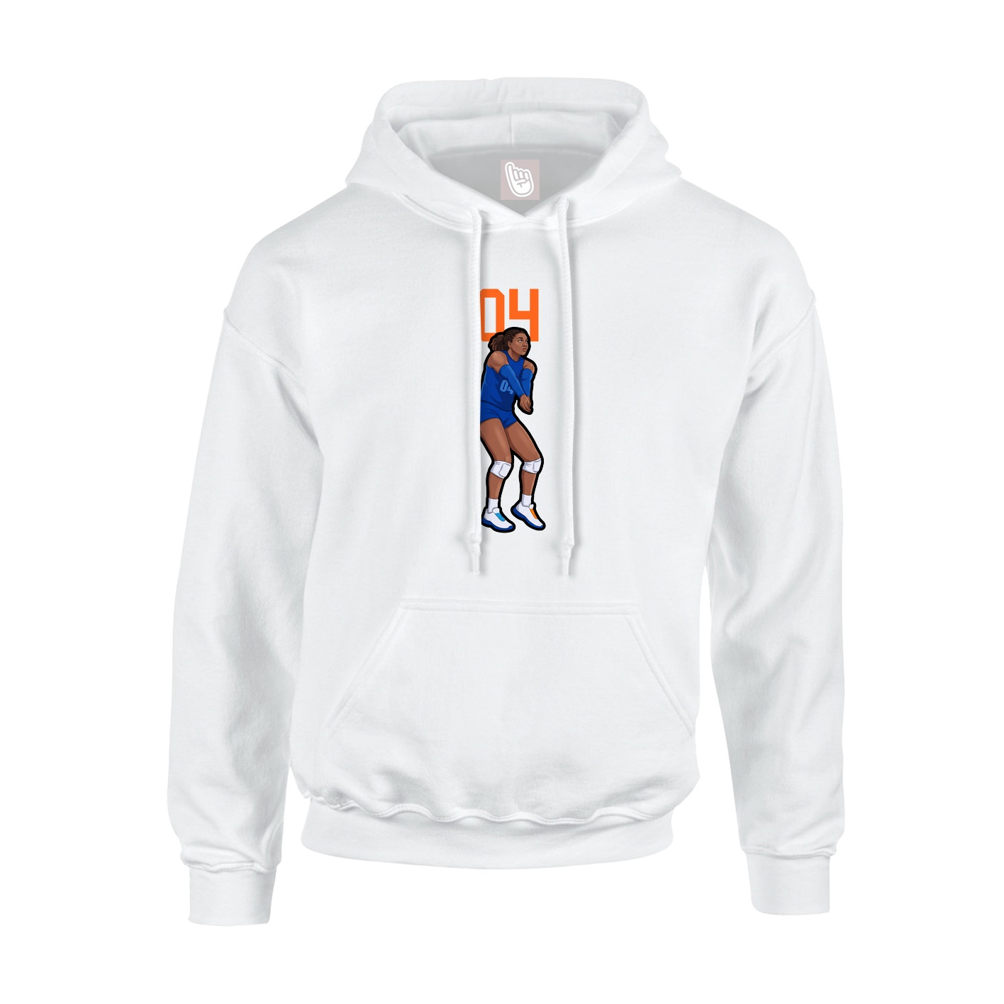 Youth Hoodie — Number Top in White