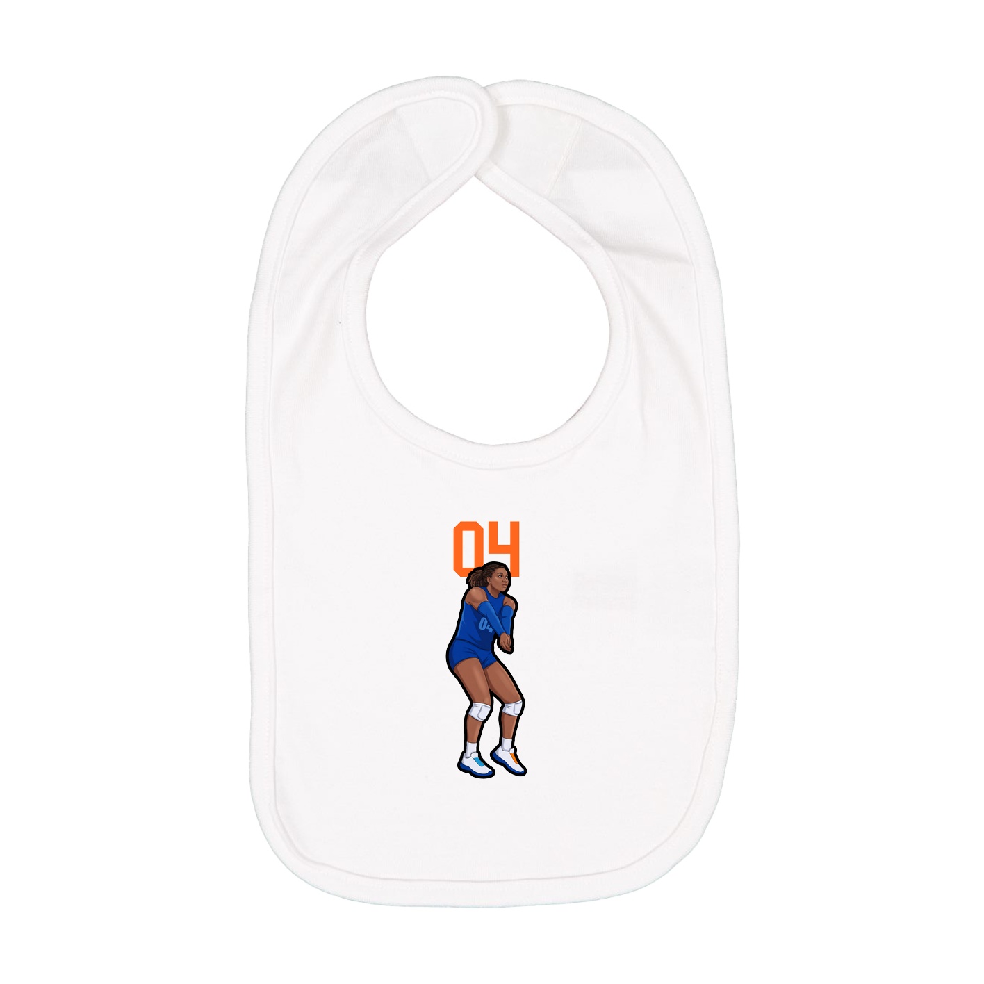 Infant Bib — Number Top in White