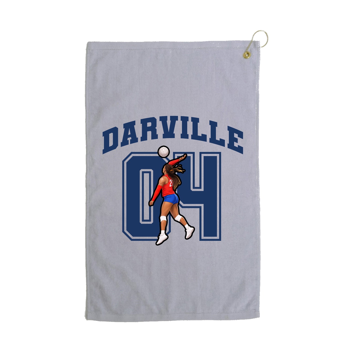 Golf Towel — Number in Grey