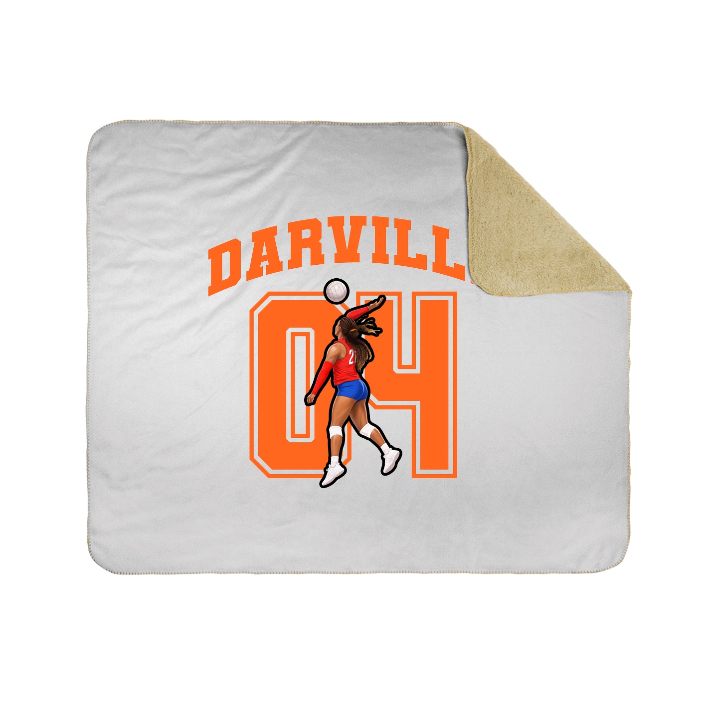 Throw Blanket — Number in White