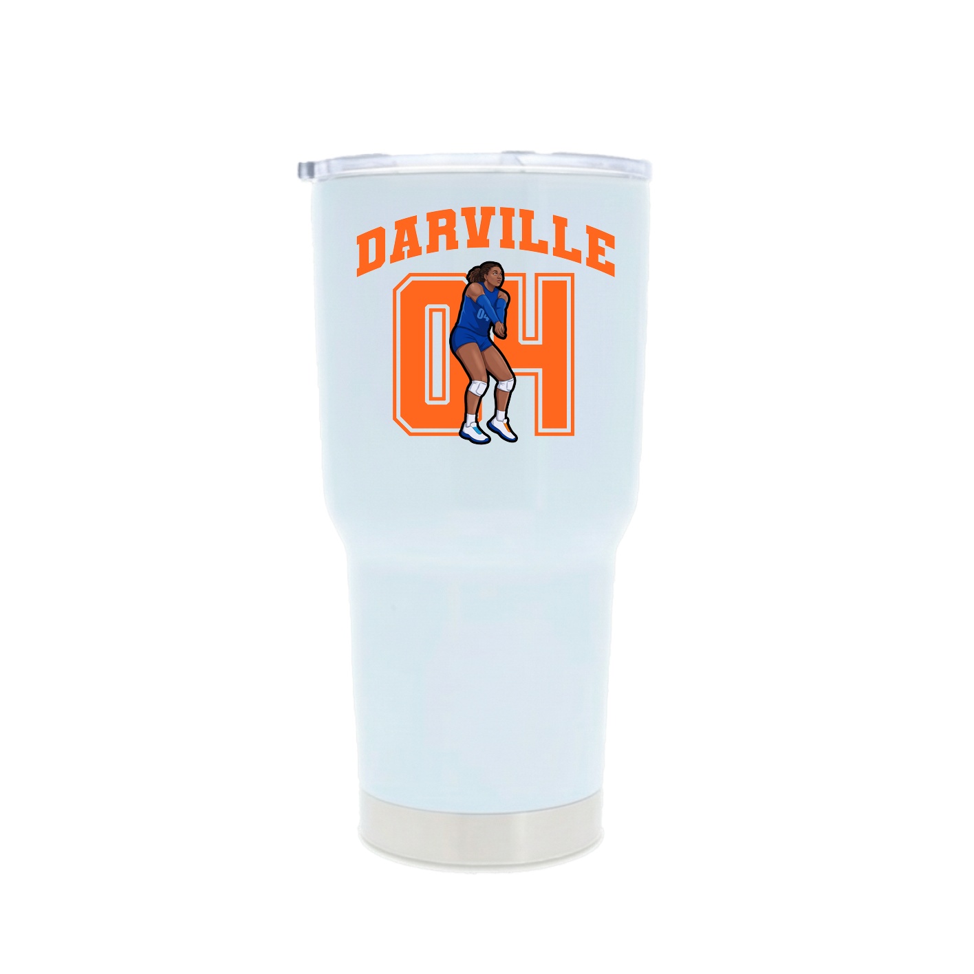 30oz Stainless Steel Tumbler — Number in White