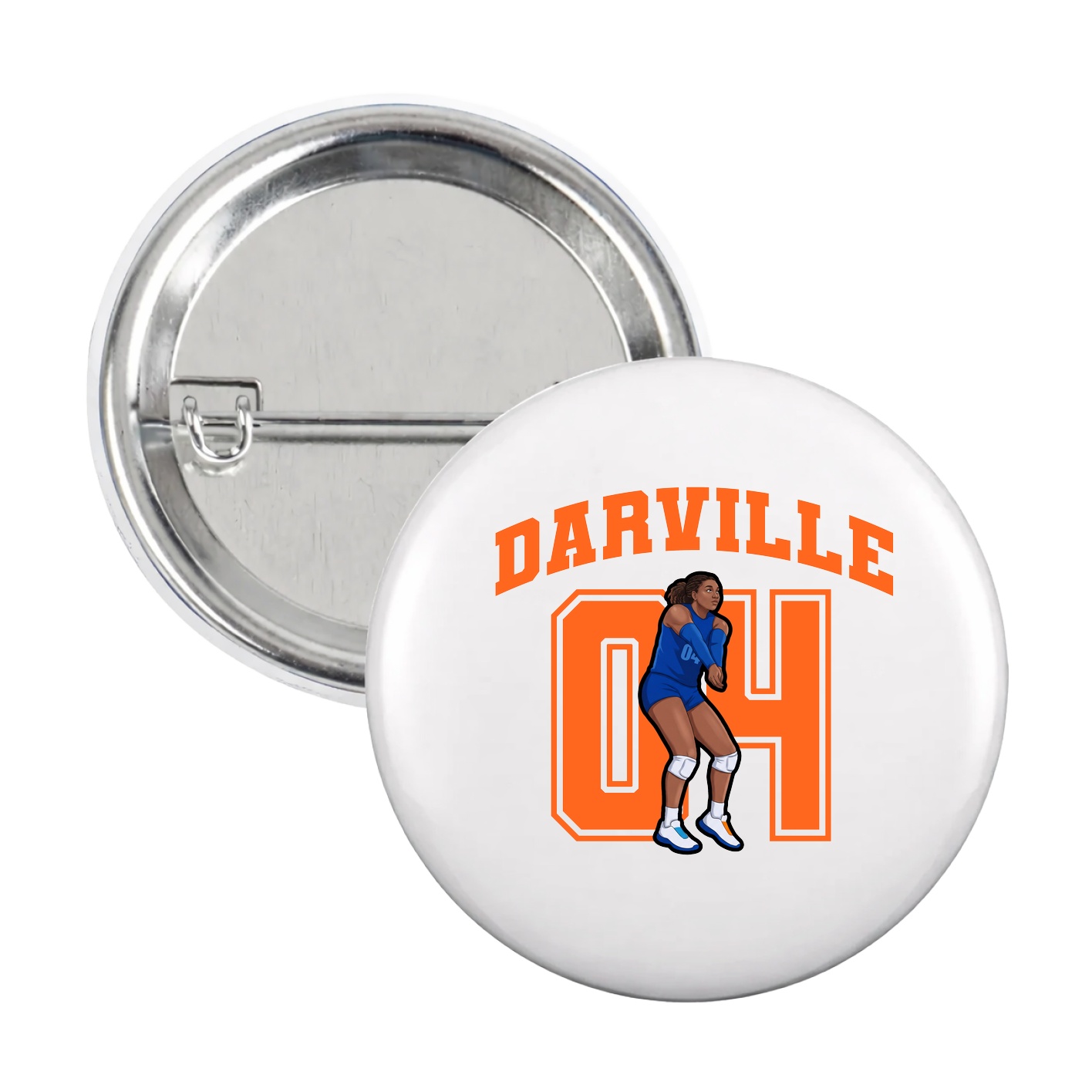 Game Day Button — Number in White