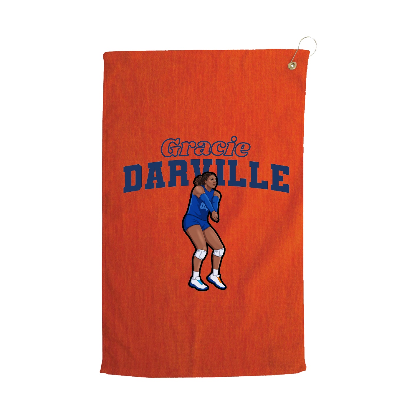 Golf Towel — Name Arch in Orange
