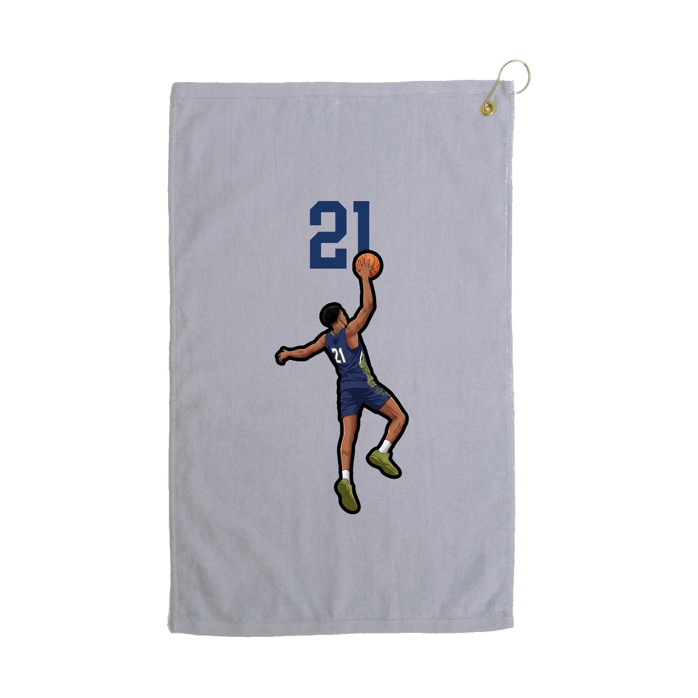 Golf Towel — Number Top in Grey