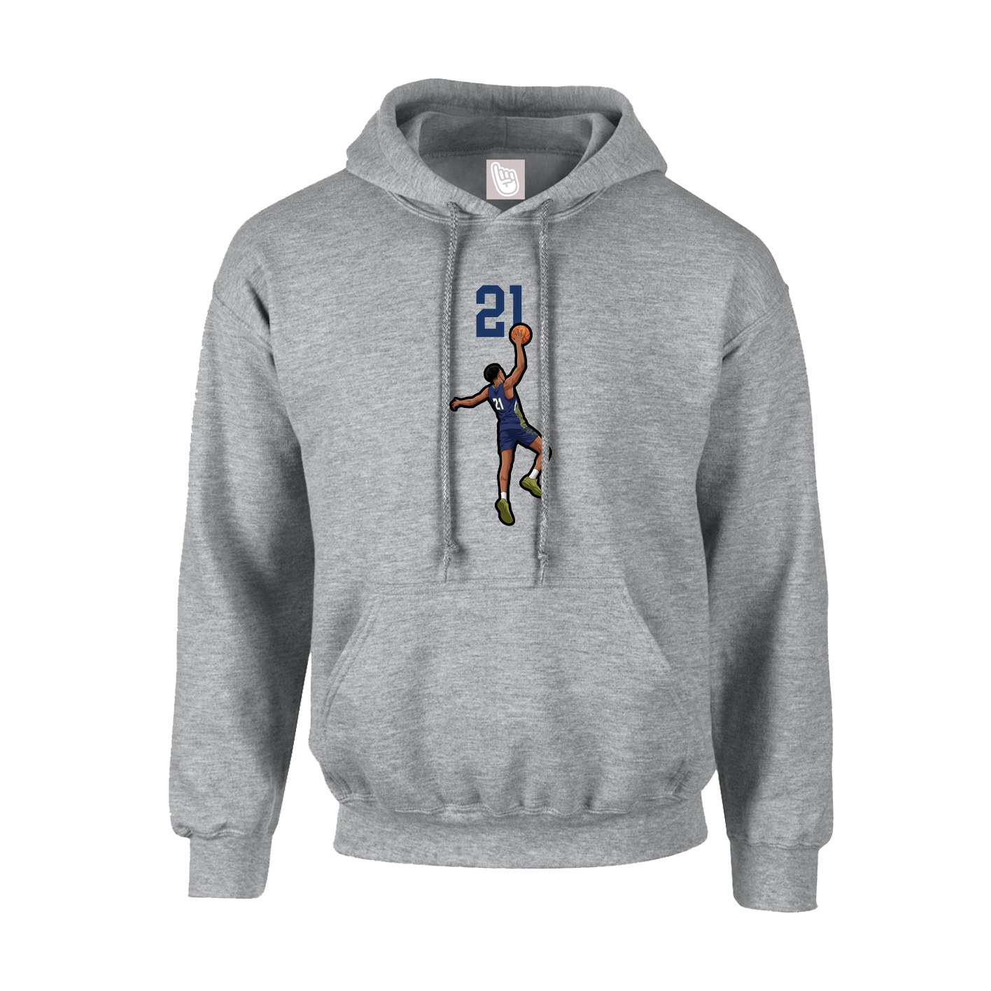 Hoodie — Number Top in Grey