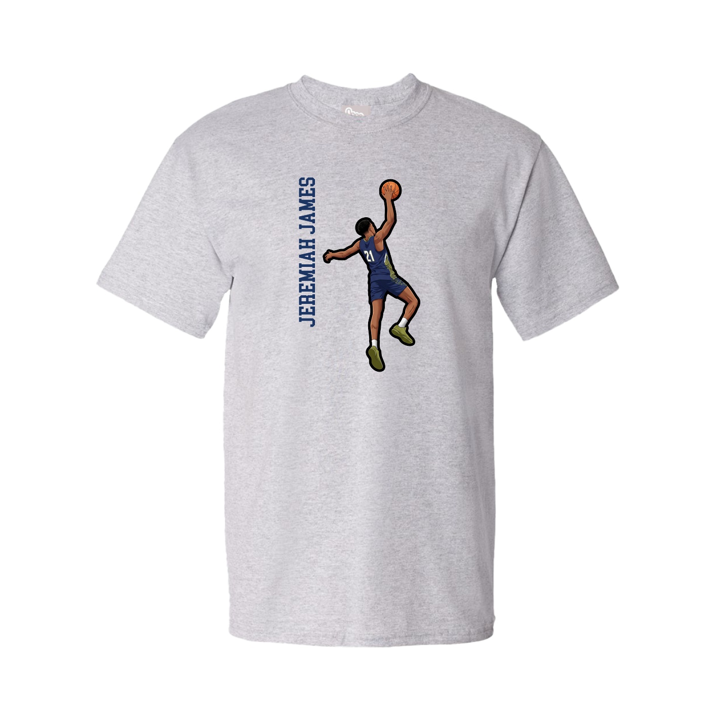 Youth Tee — Name Vertical in Grey