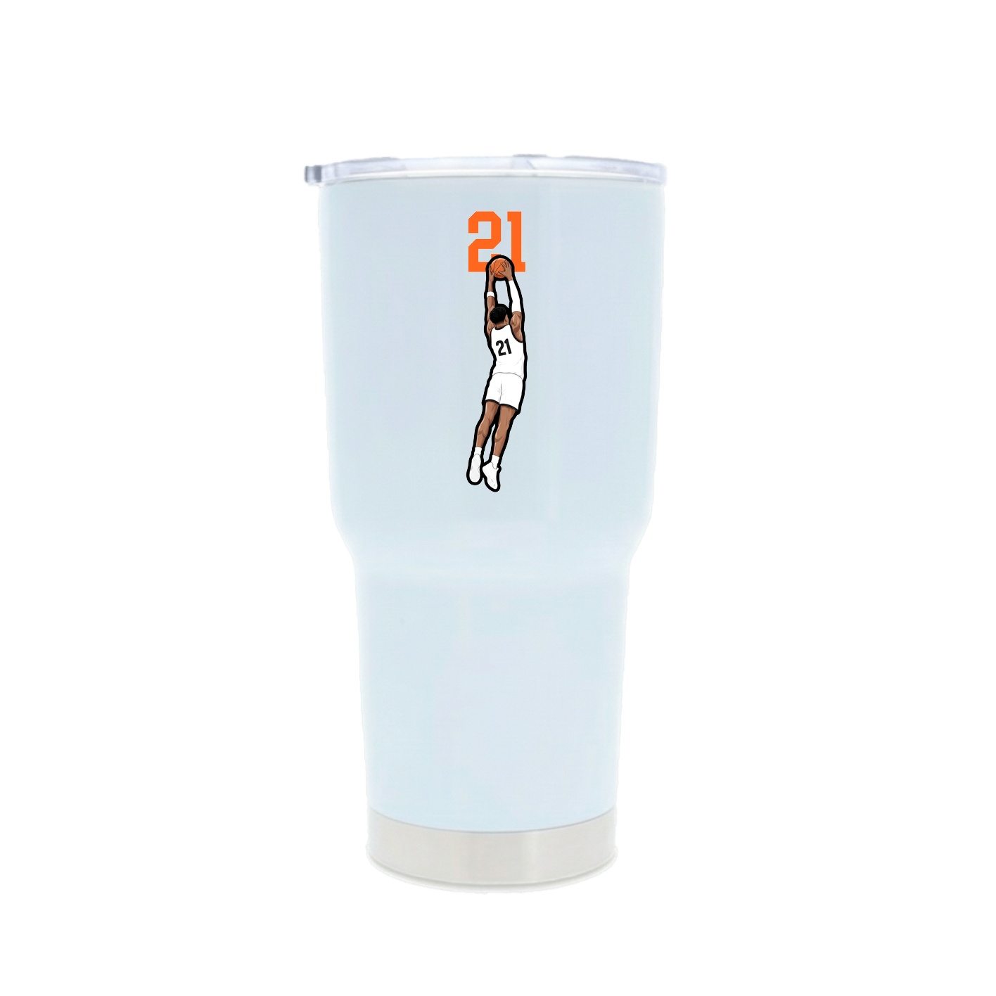 30oz Stainless Steel Tumbler — Number Top in White