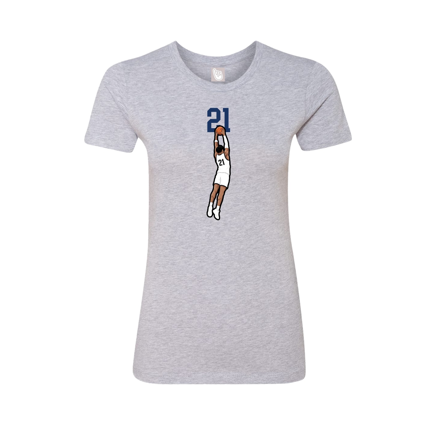 Fitted Women's Tee — Number Top in Grey