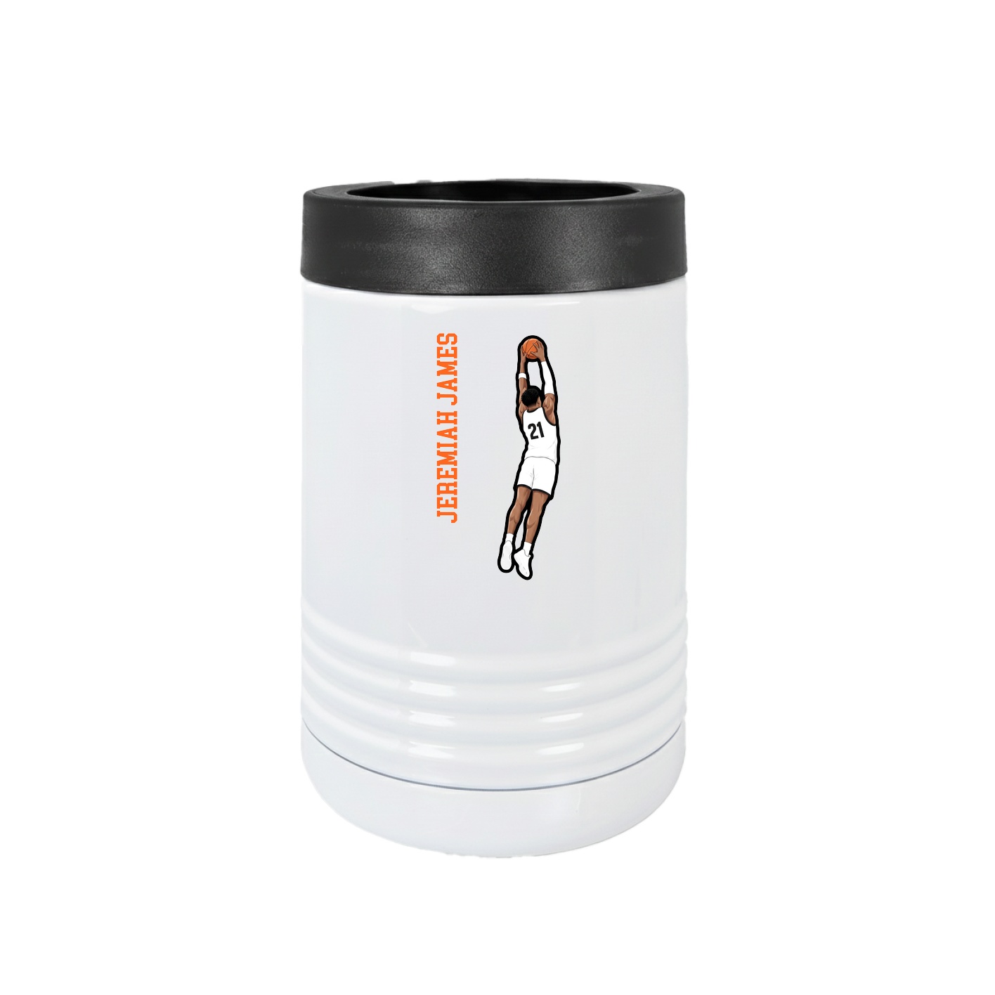 Beverage Holder — Name Vertical in White