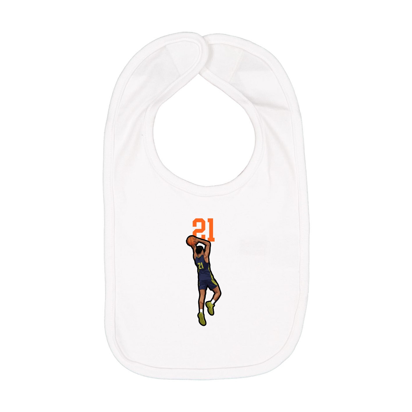 Infant Bib — Number Top in White