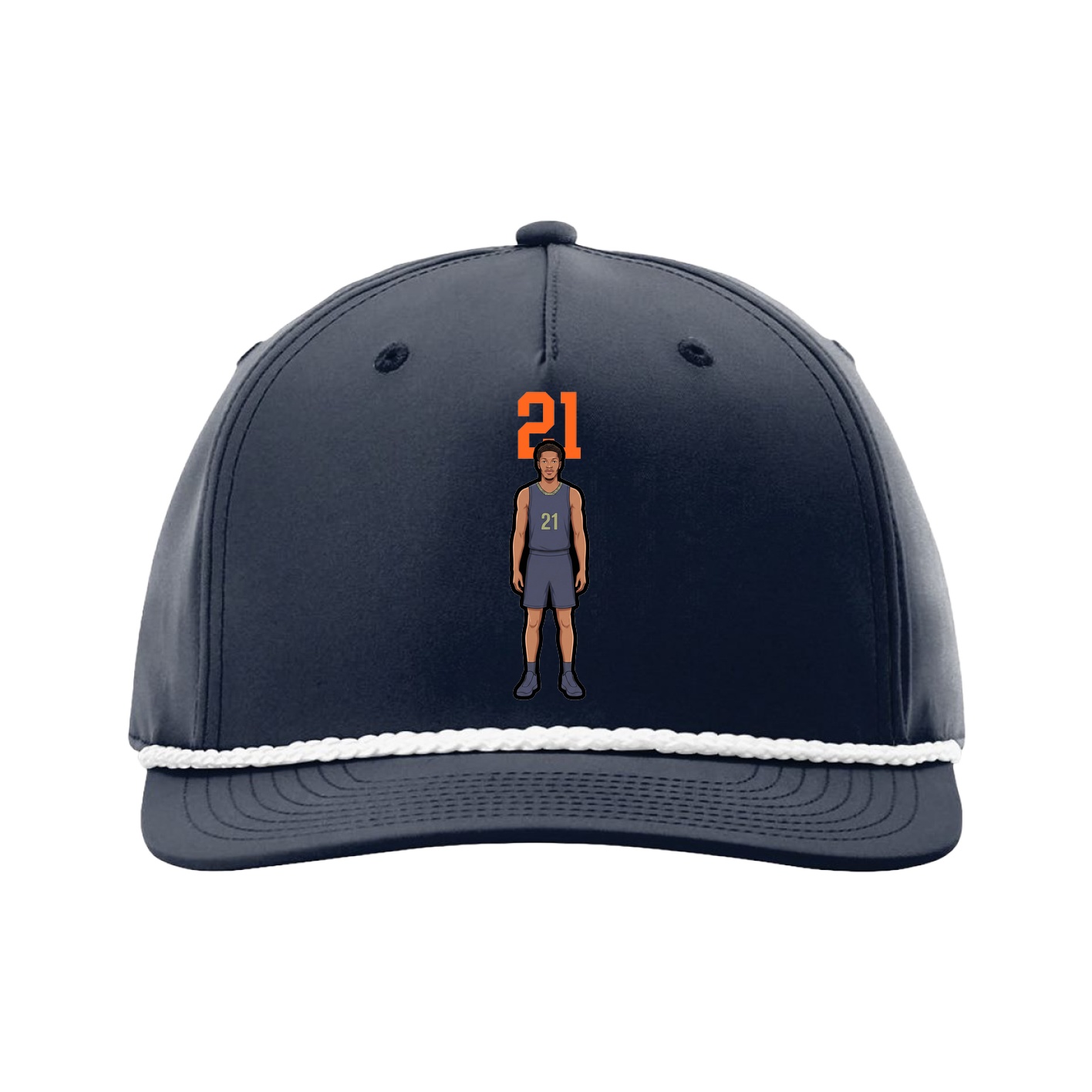 Five-Panel Classic Rope Cap — Number Top in Navy