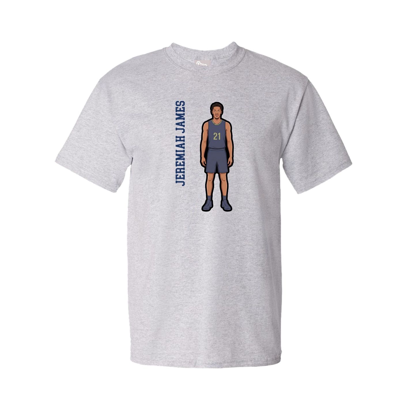 Tee — Name Vertical in Grey