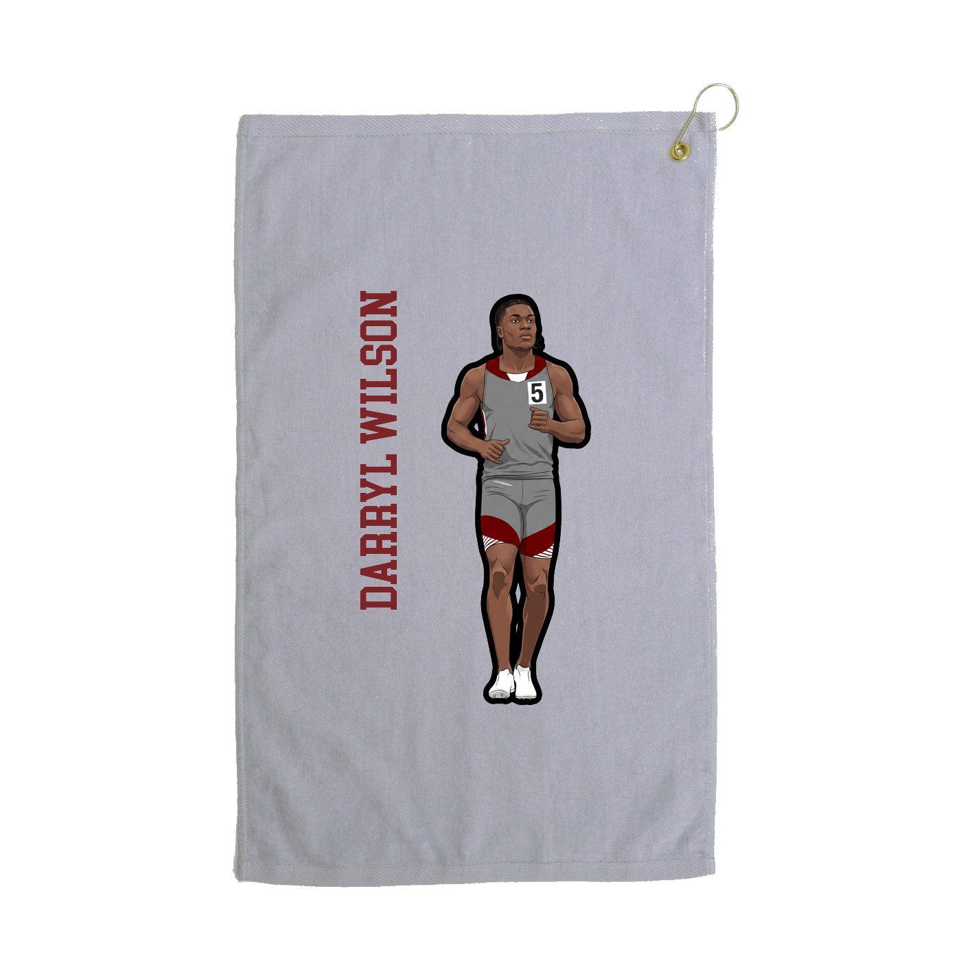 Golf Towel — Name Vertical in Grey