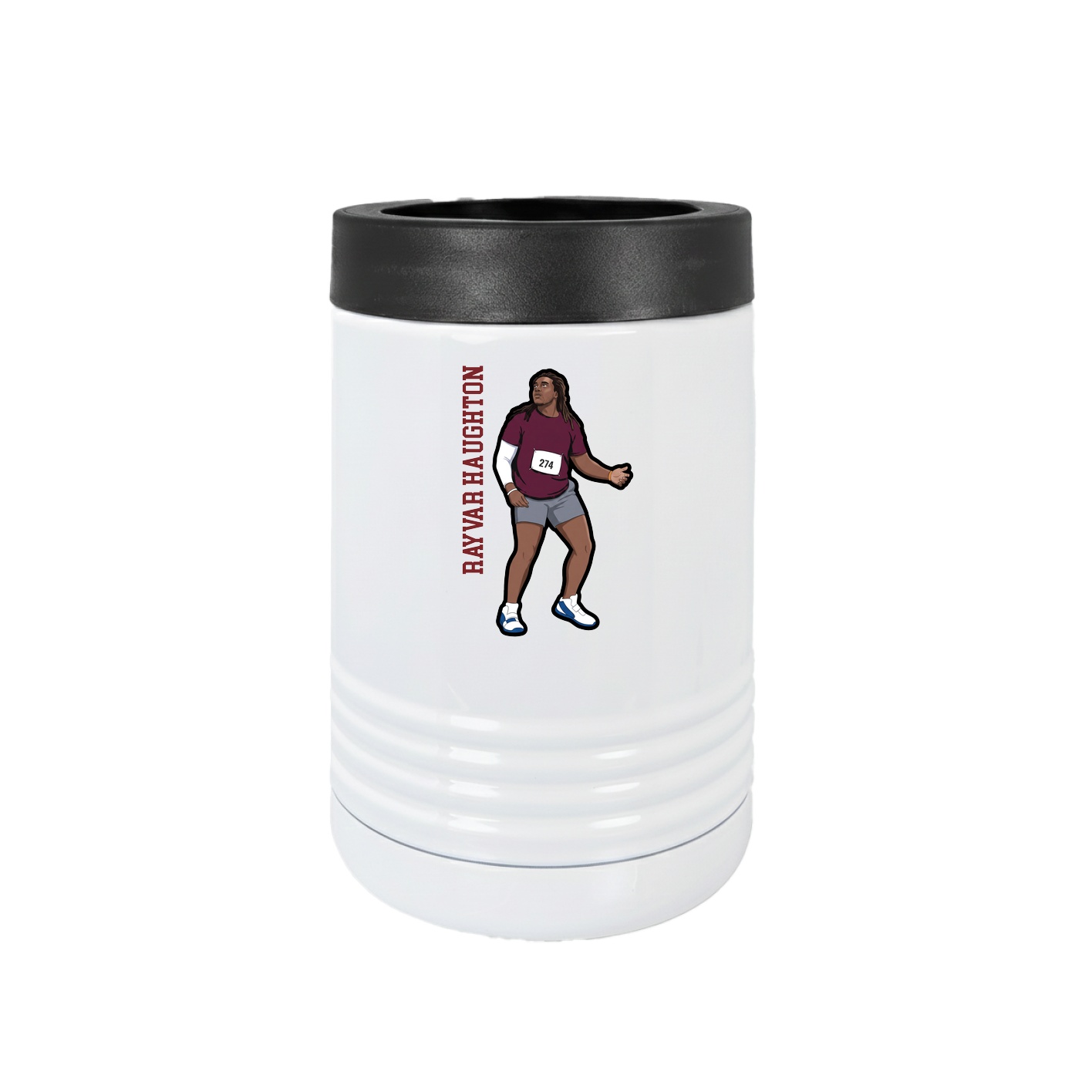 Beverage Holder — Name Vertical in White