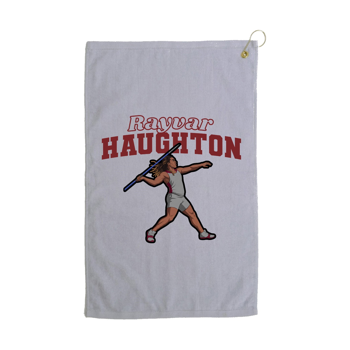 Golf Towel — Name Arch in Grey