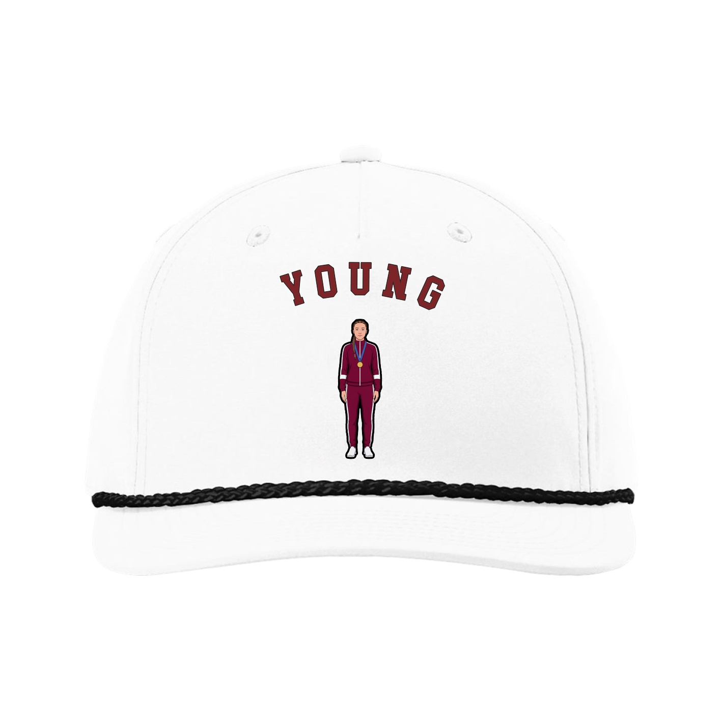 Five-Panel Classic Rope Cap — Shirsey Arch in White