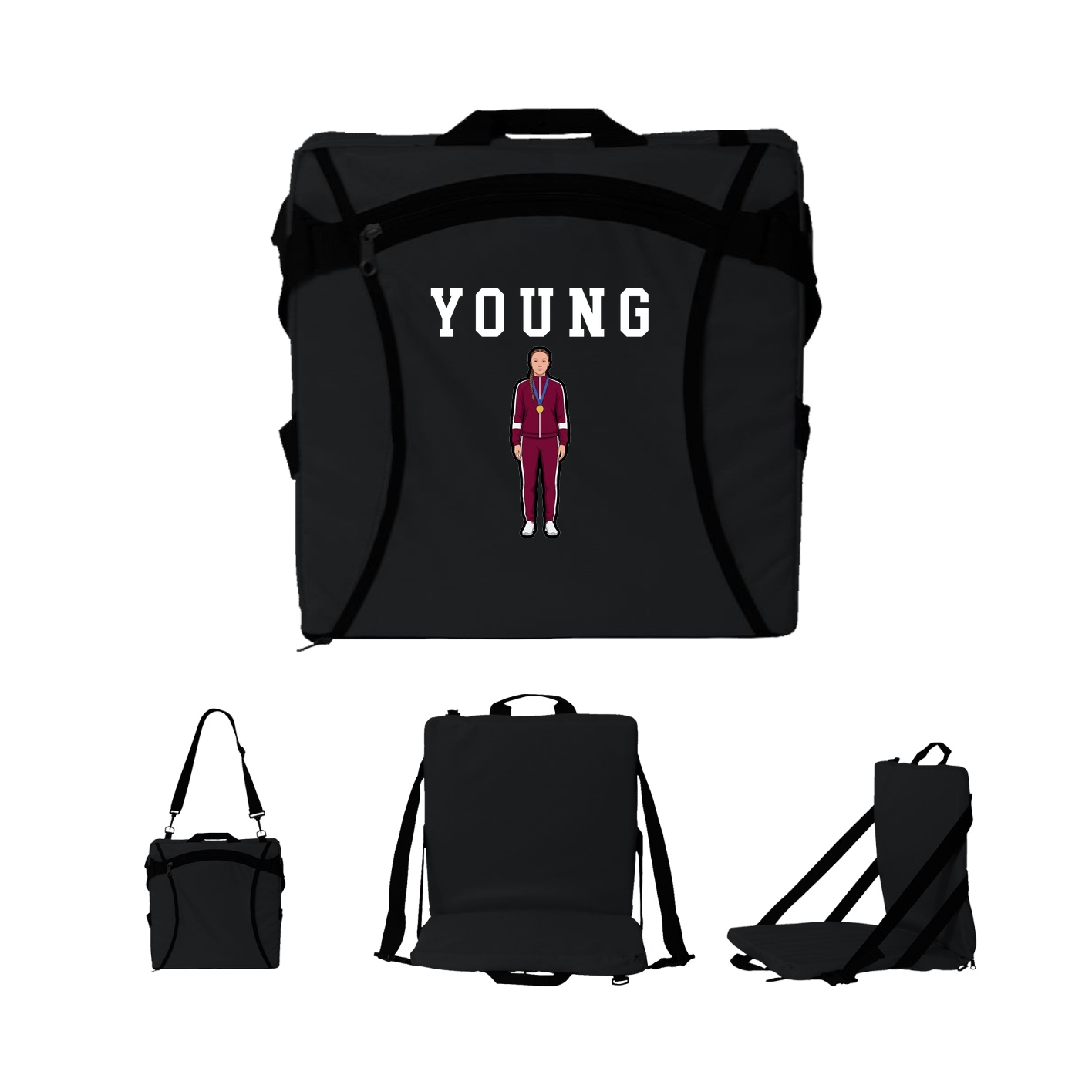 Folding Stadium Seat — Shirsey in Black