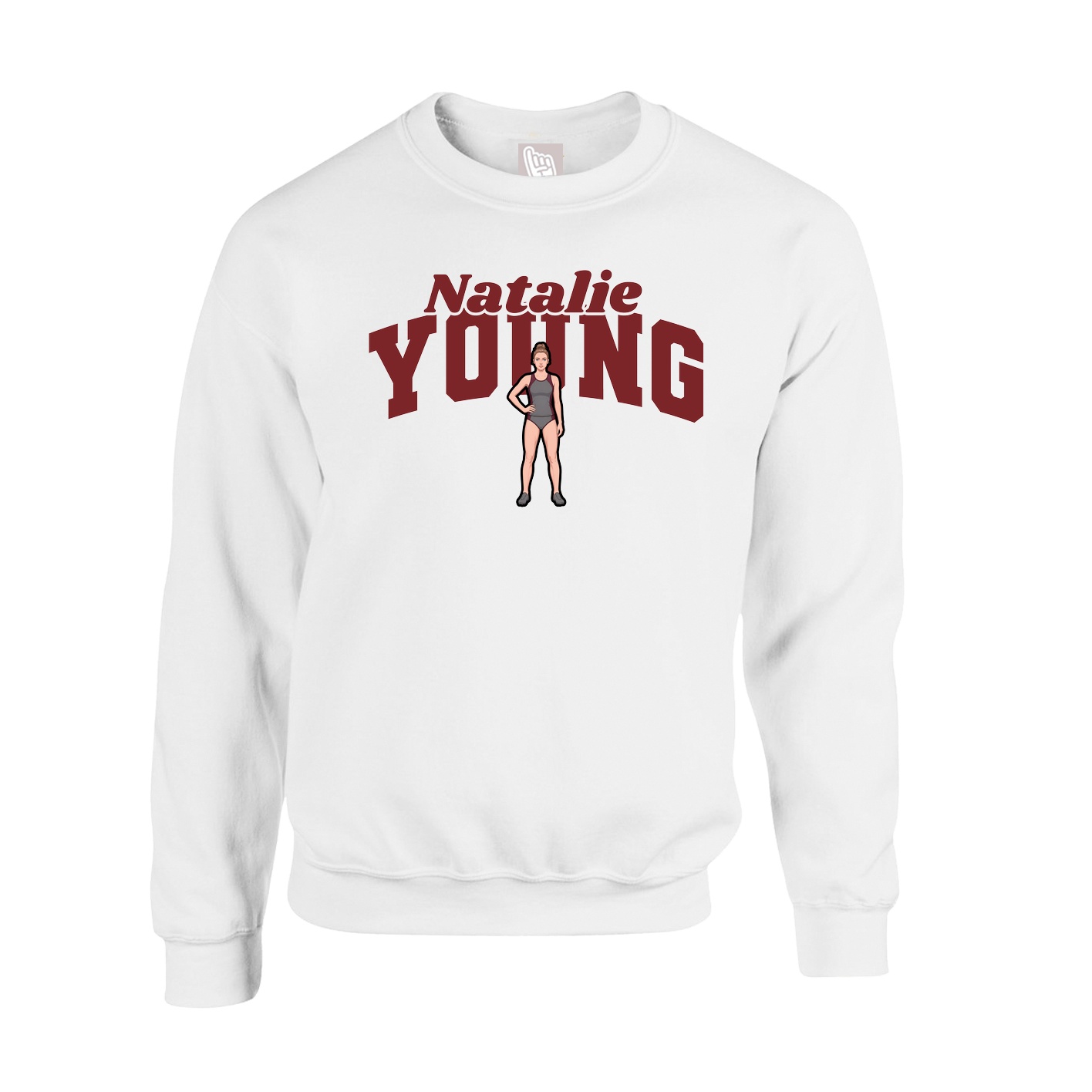 Fleece Crew — Signature Arch in White