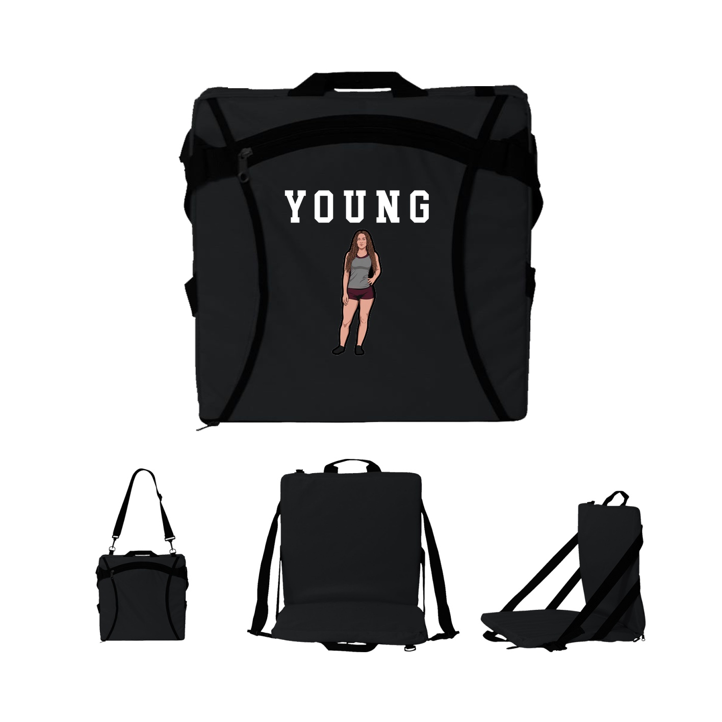 Folding Stadium Seat — Shirsey in Black