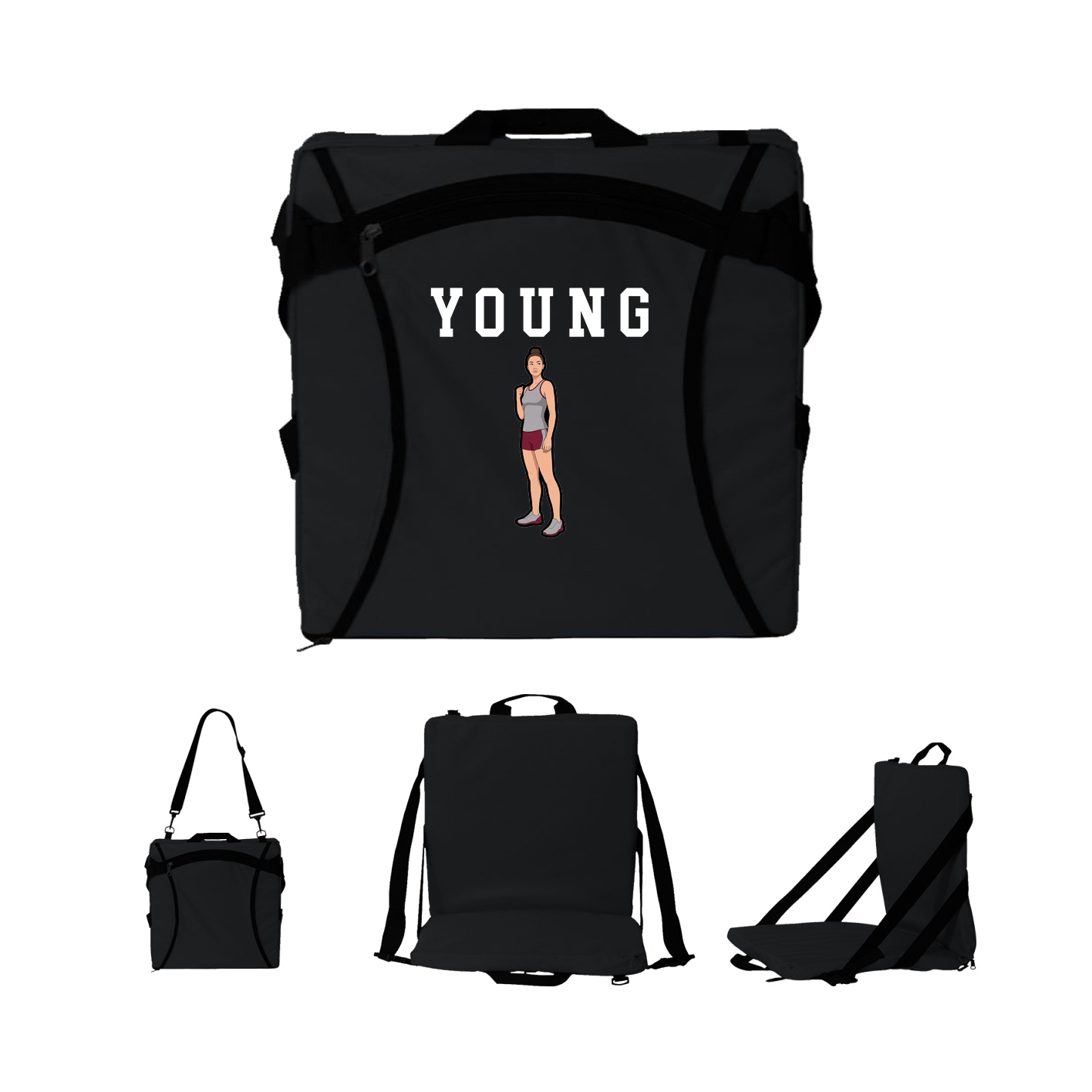 Folding Stadium Seat — Shirsey in Black