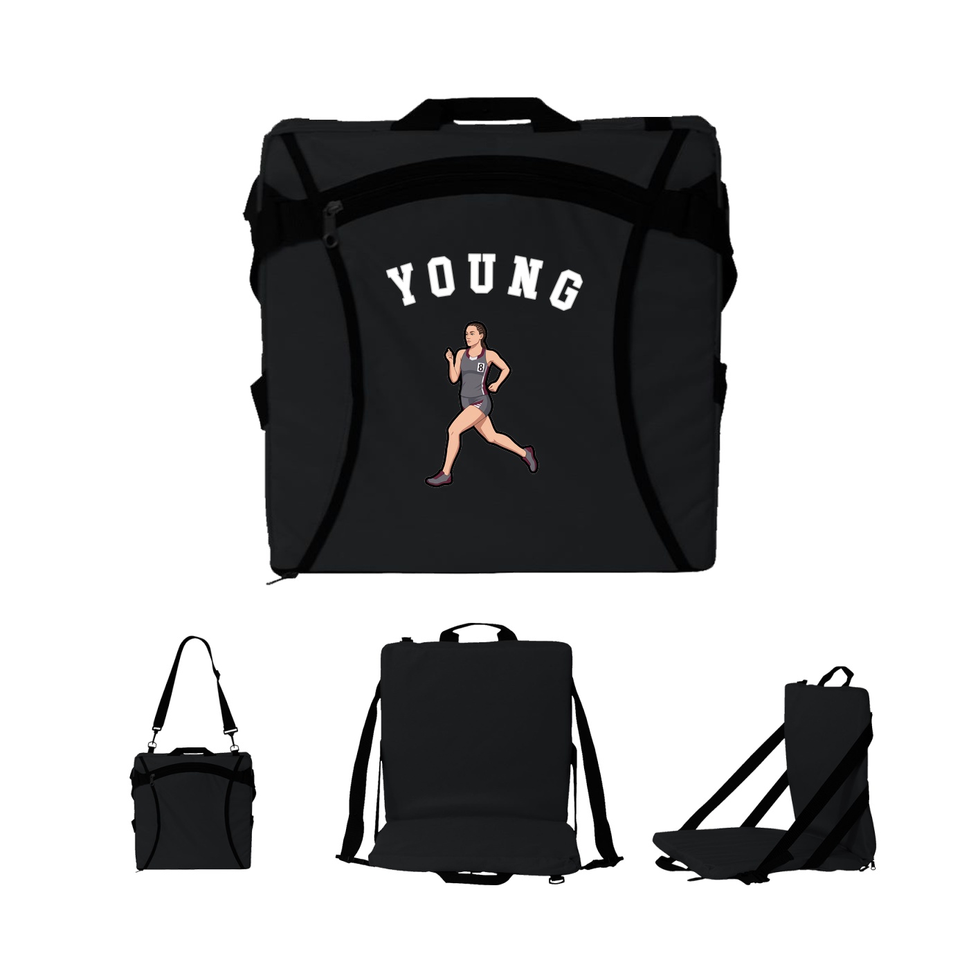 Folding Stadium Seat — Shirsey Arch in Black