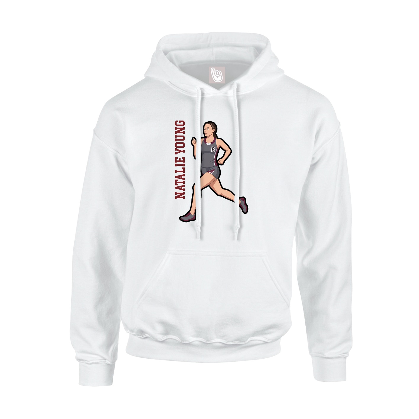 Youth Hoodie — Name Vertical in White