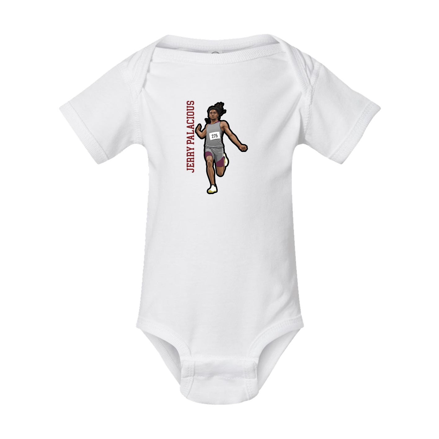 Baby Onesie — Name Vertical in White