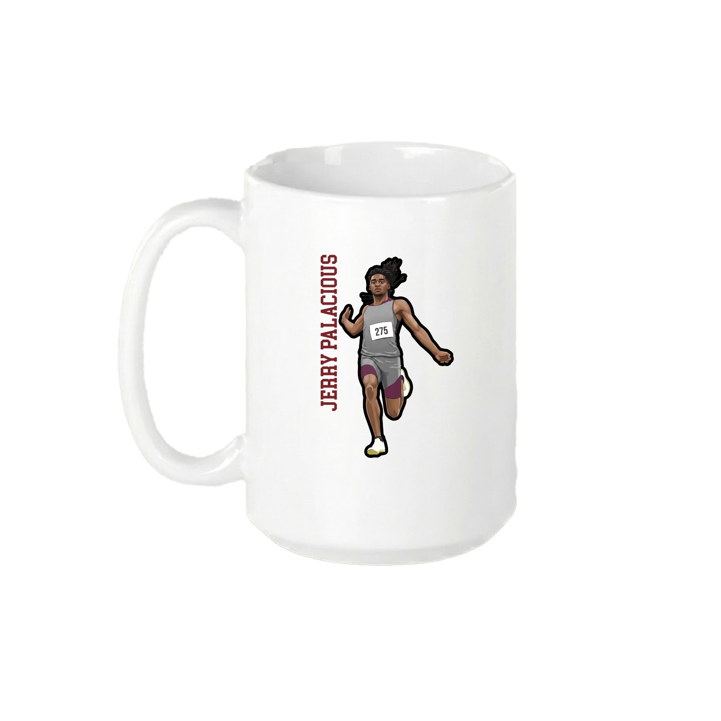 15oz Coffee Mug — Name Vertical in White