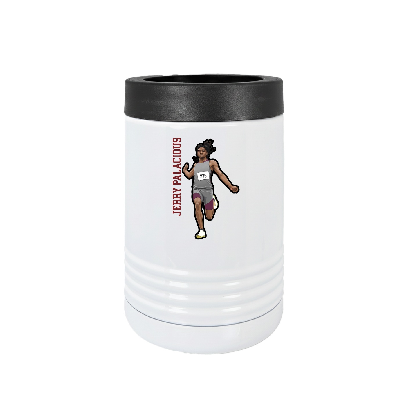 Beverage Holder — Name Vertical in White
