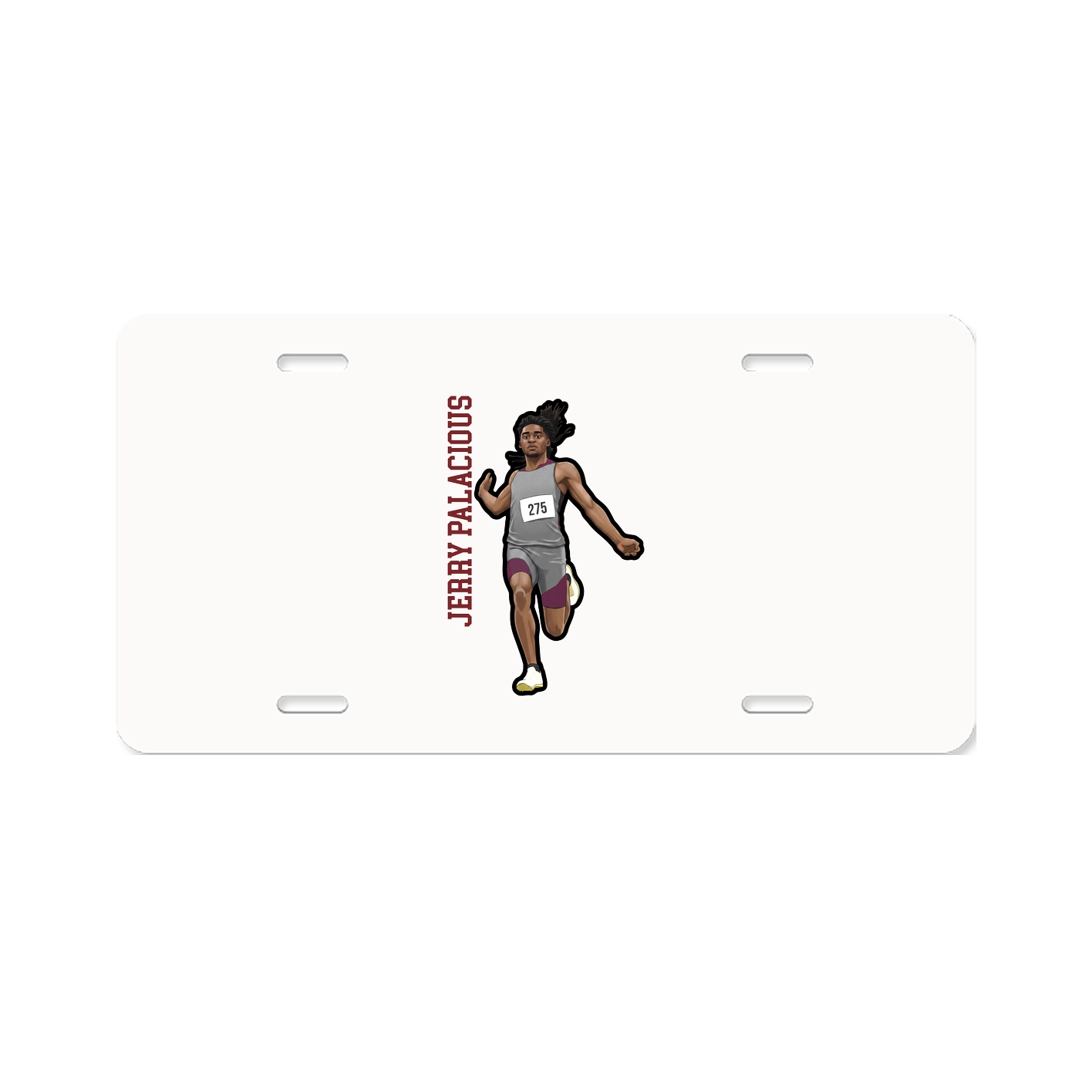License Plate — Name Vertical in Classic