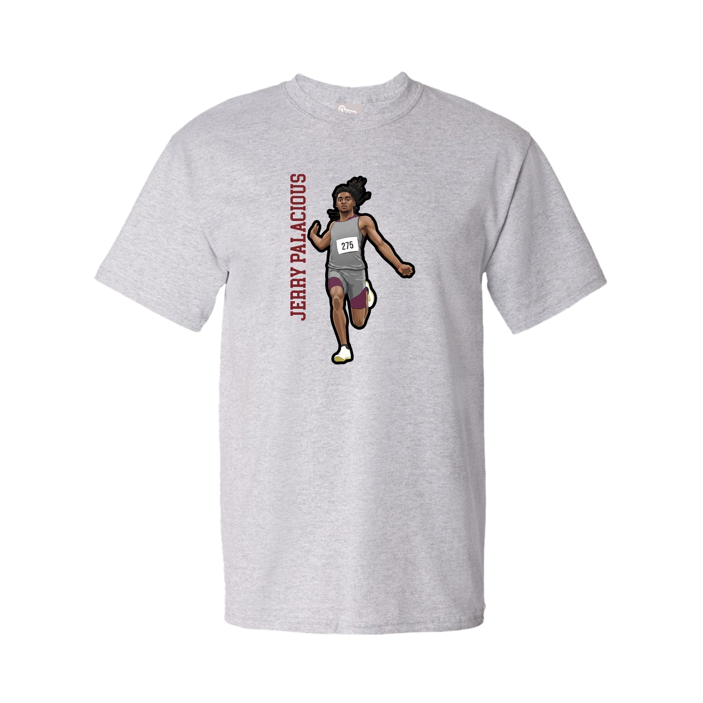 Youth Tee — Name Vertical in Grey
