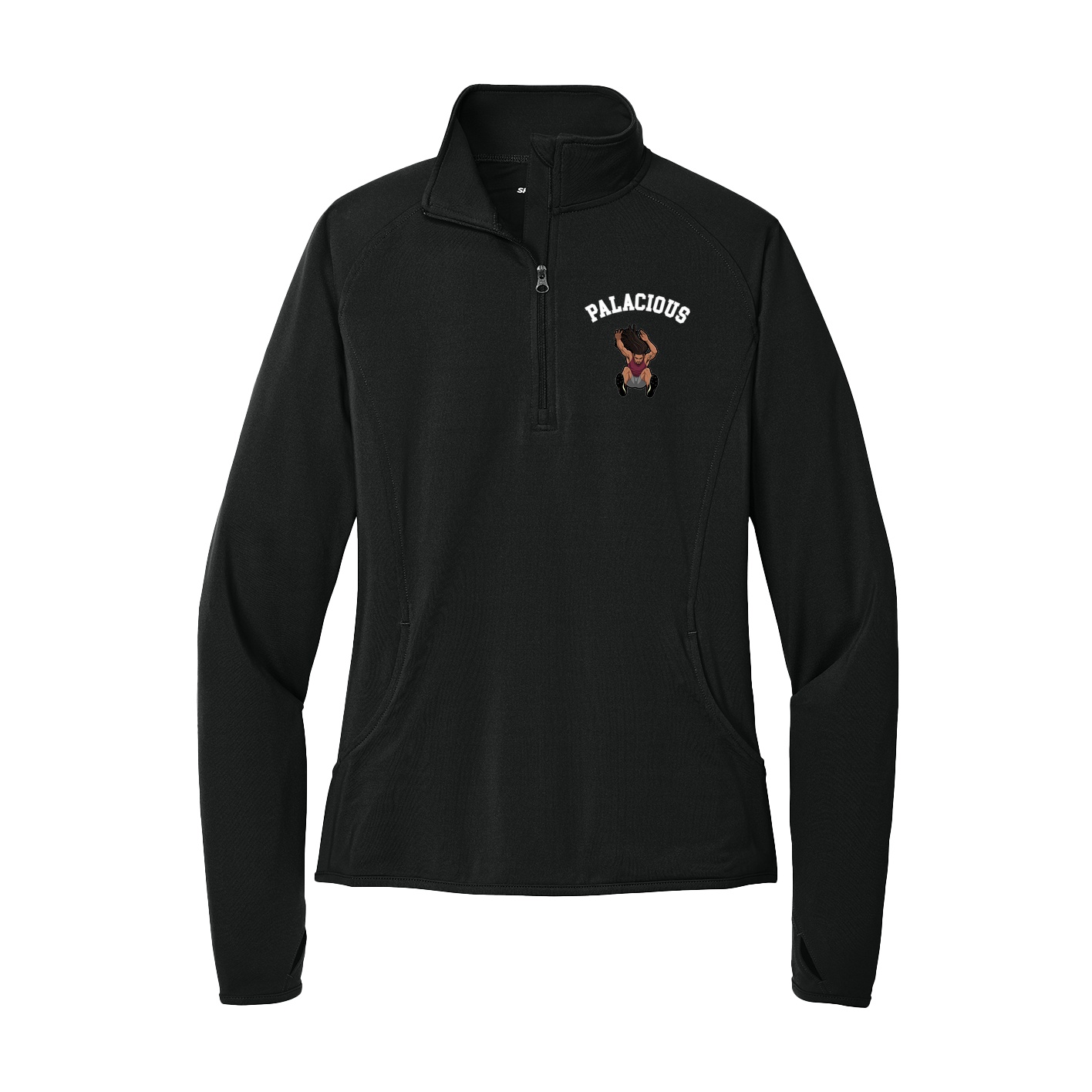 Women's Q-Zip Pullover — Shirsey Arch in Black