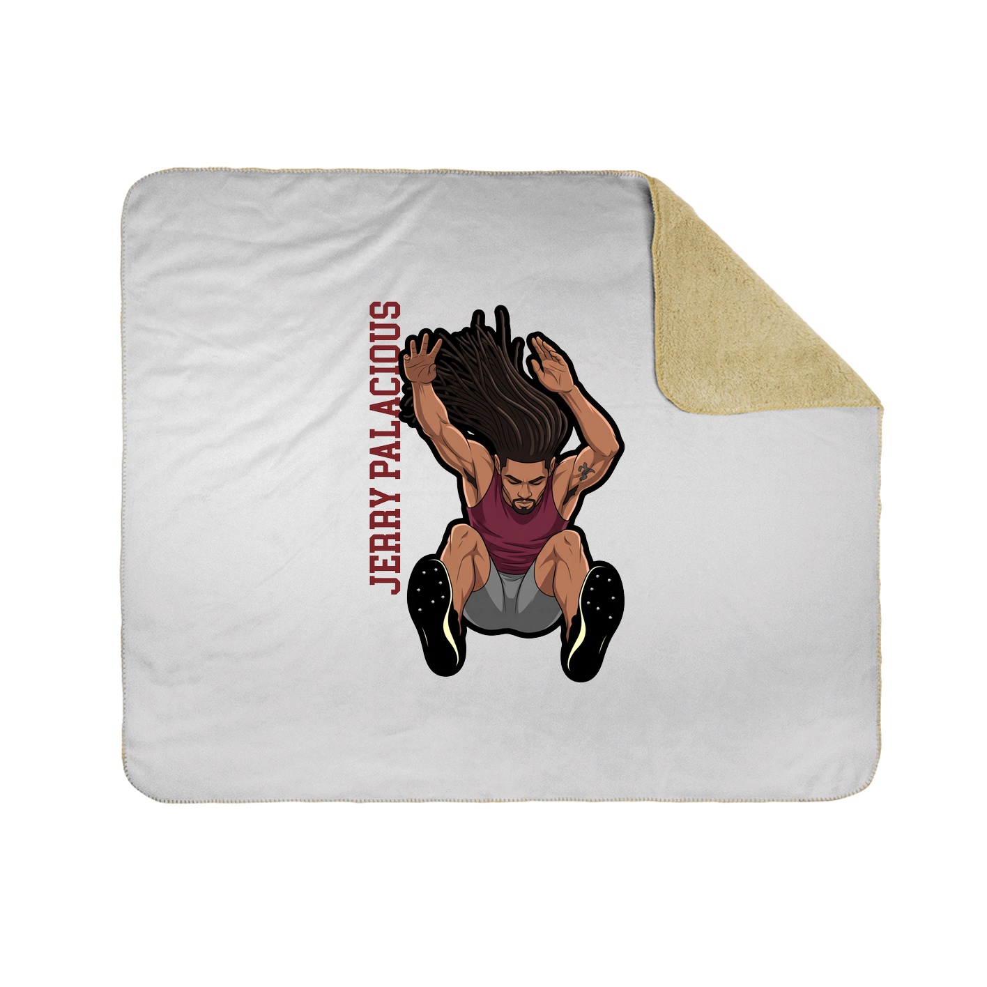 Throw Blanket — Name Vertical in White