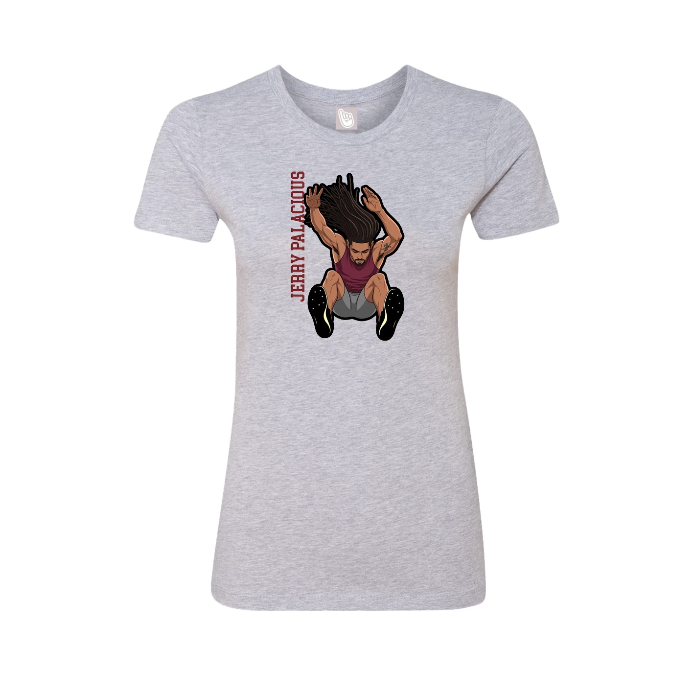 Womens Tee — Name Vertical in Grey