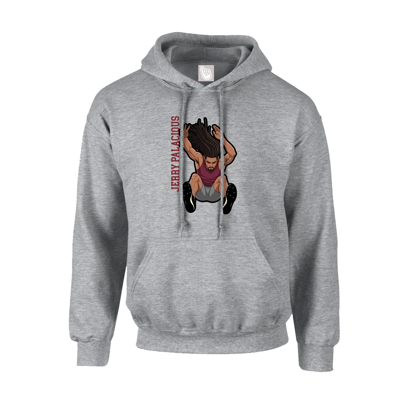 Hoodie — Name Vertical in Grey