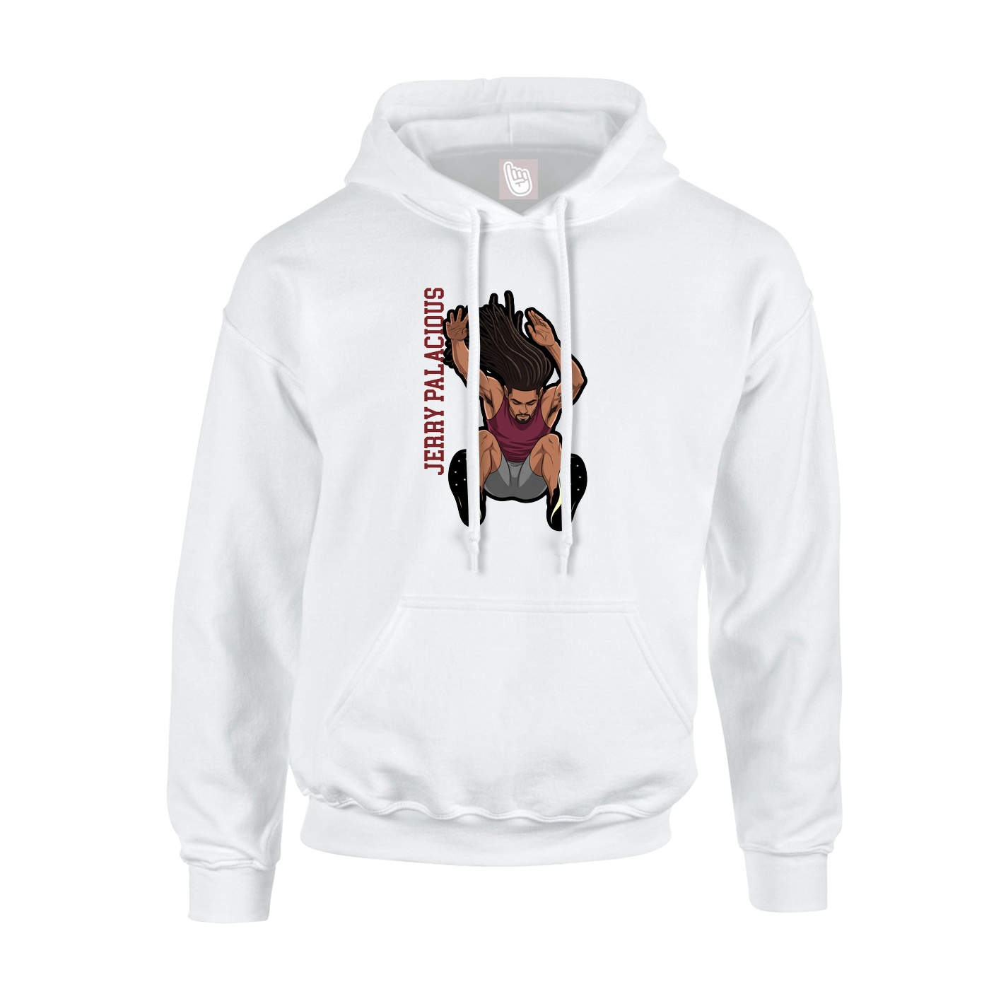 Youth Hoodie — Name Vertical in White