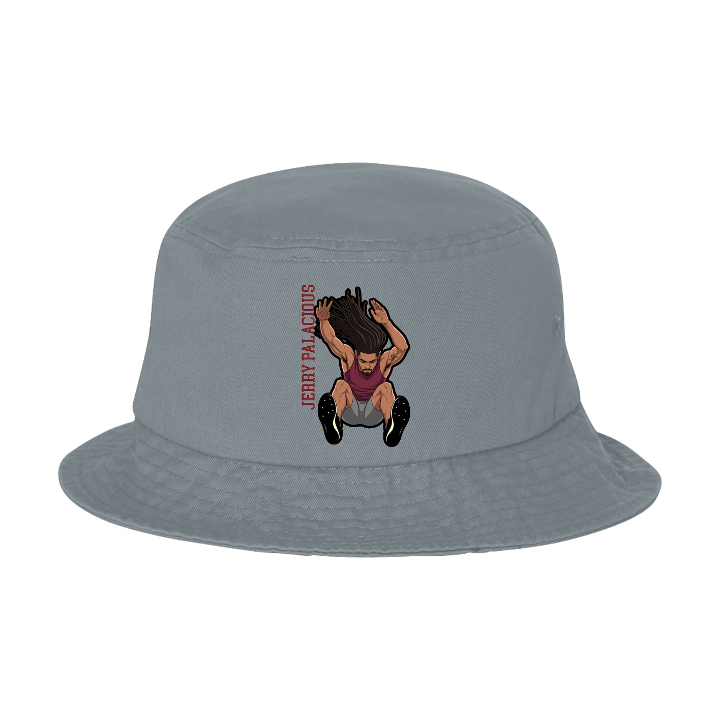 Bucket Cap — Name Vertical in Grey