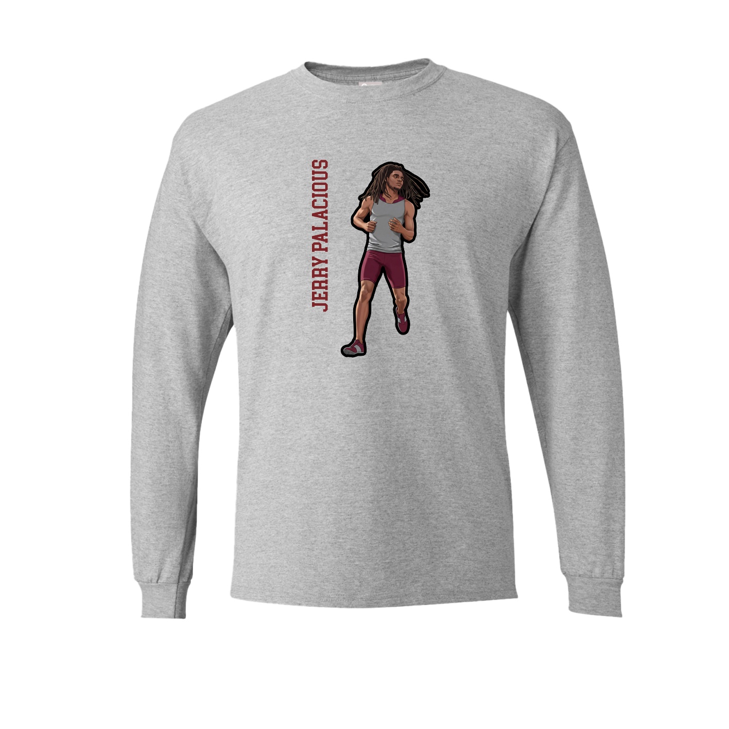 Long Sleeve Tee — Name Vertical in Grey