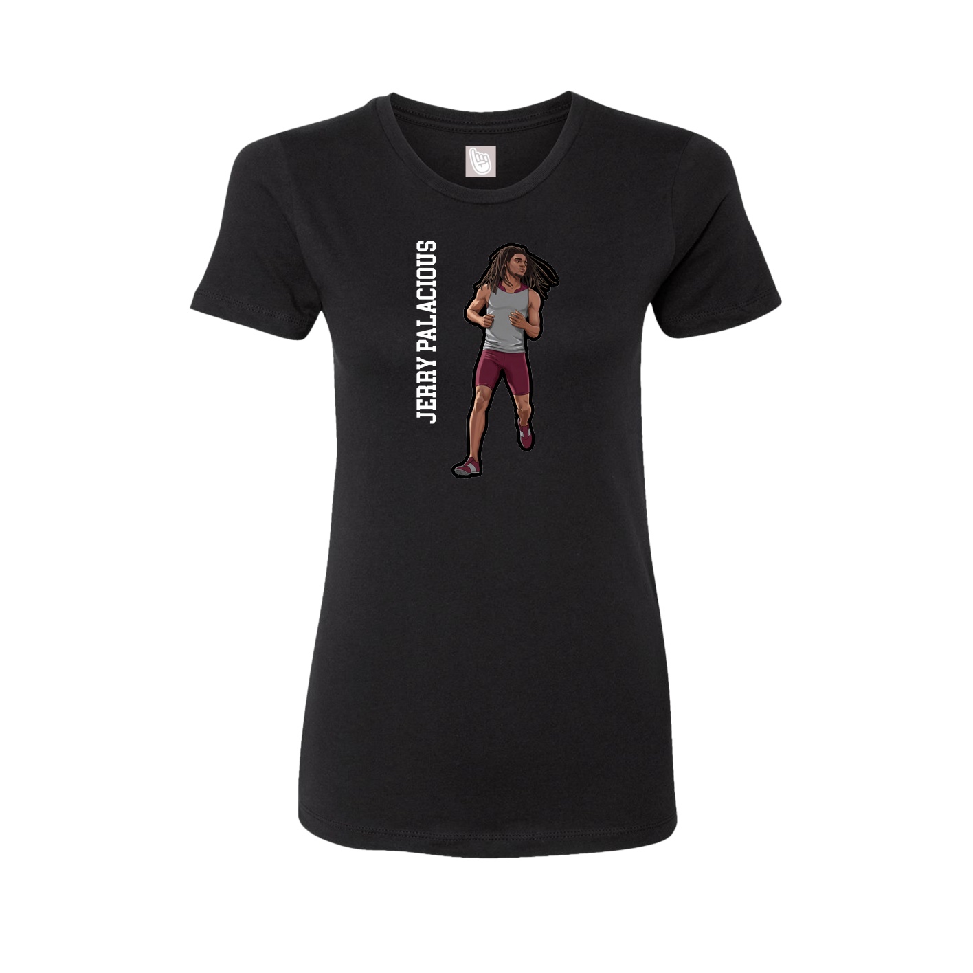 Womens Tee — Name Vertical in Black