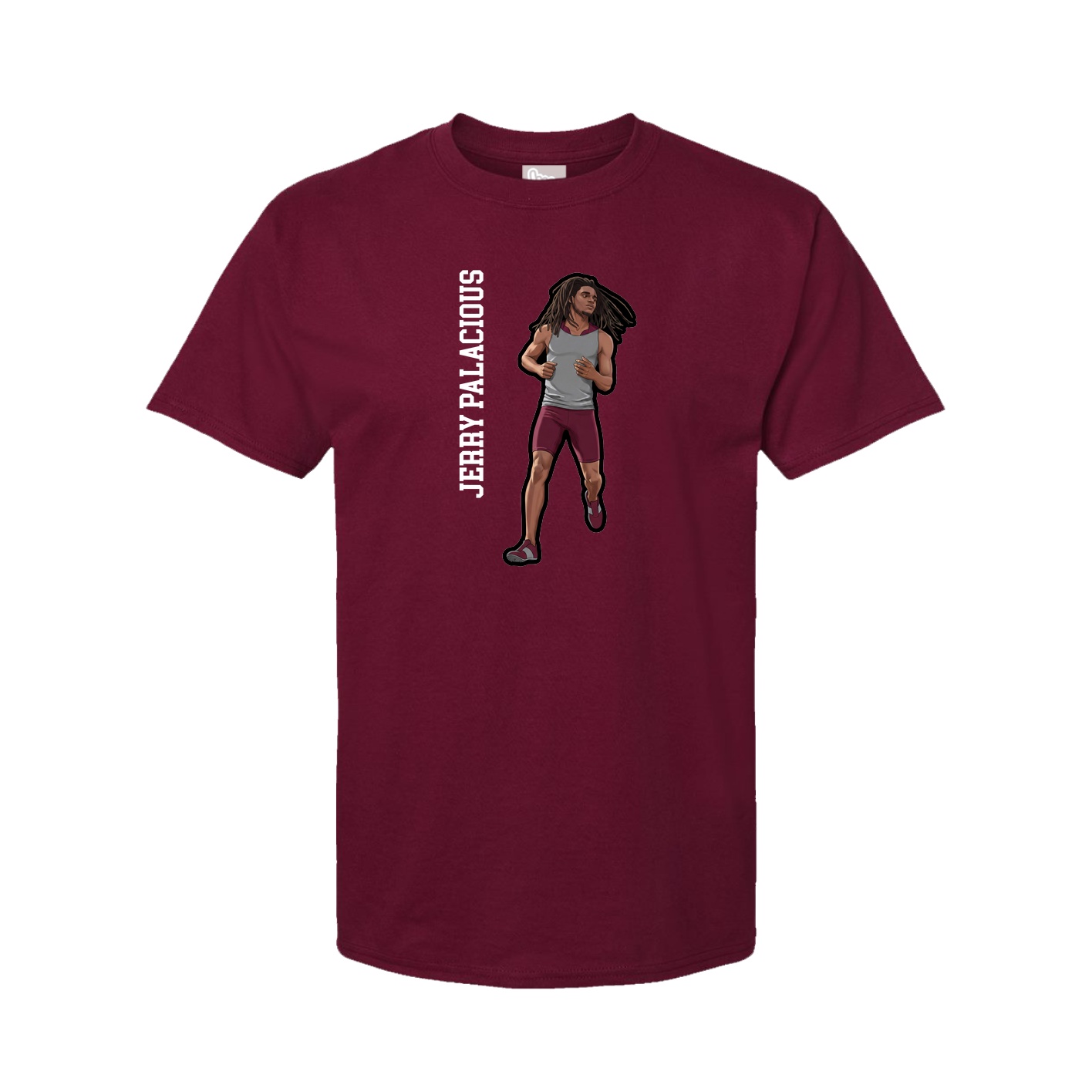 Youth Tee — Name Vertical in Cardinal