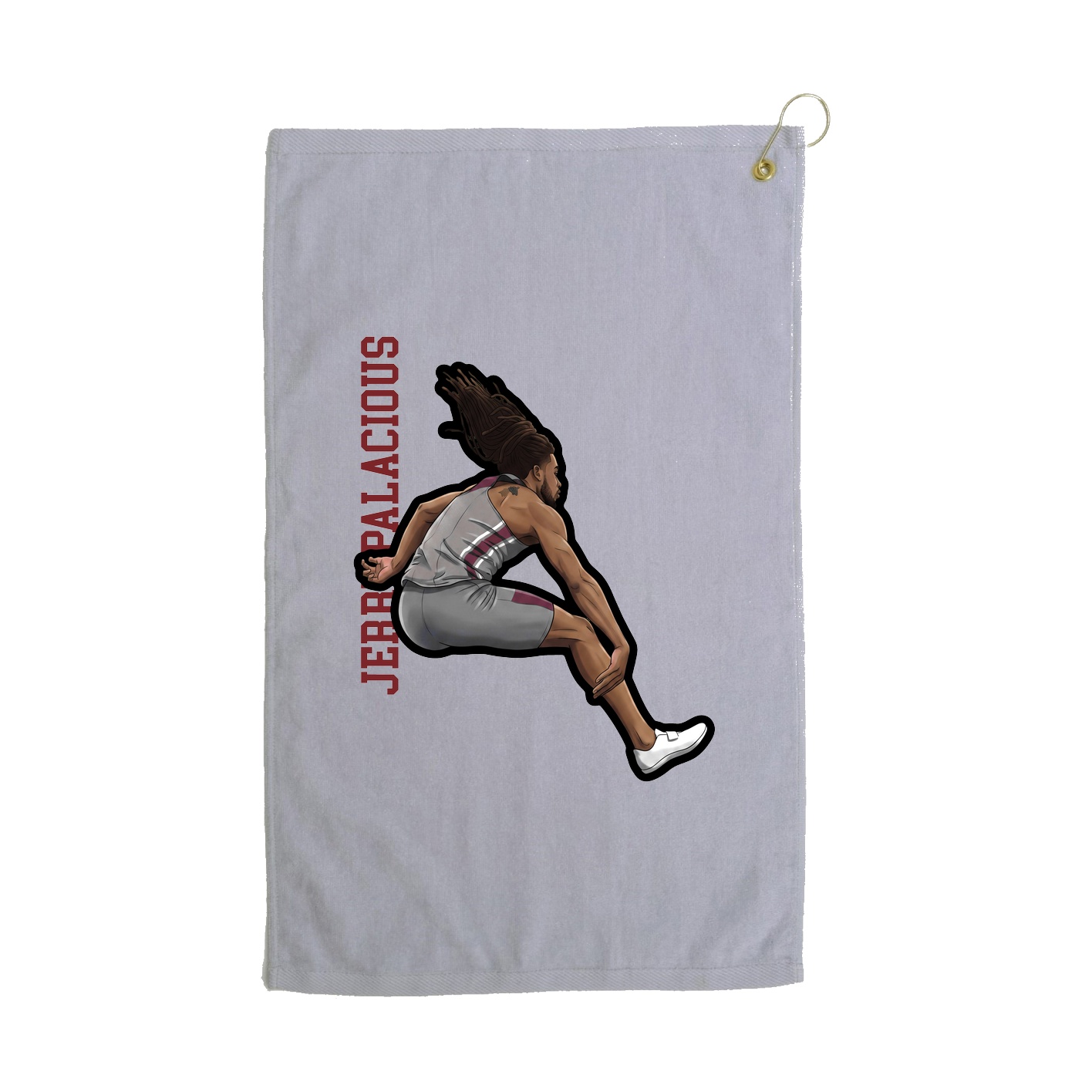 Golf Towel — Name Vertical in Grey
