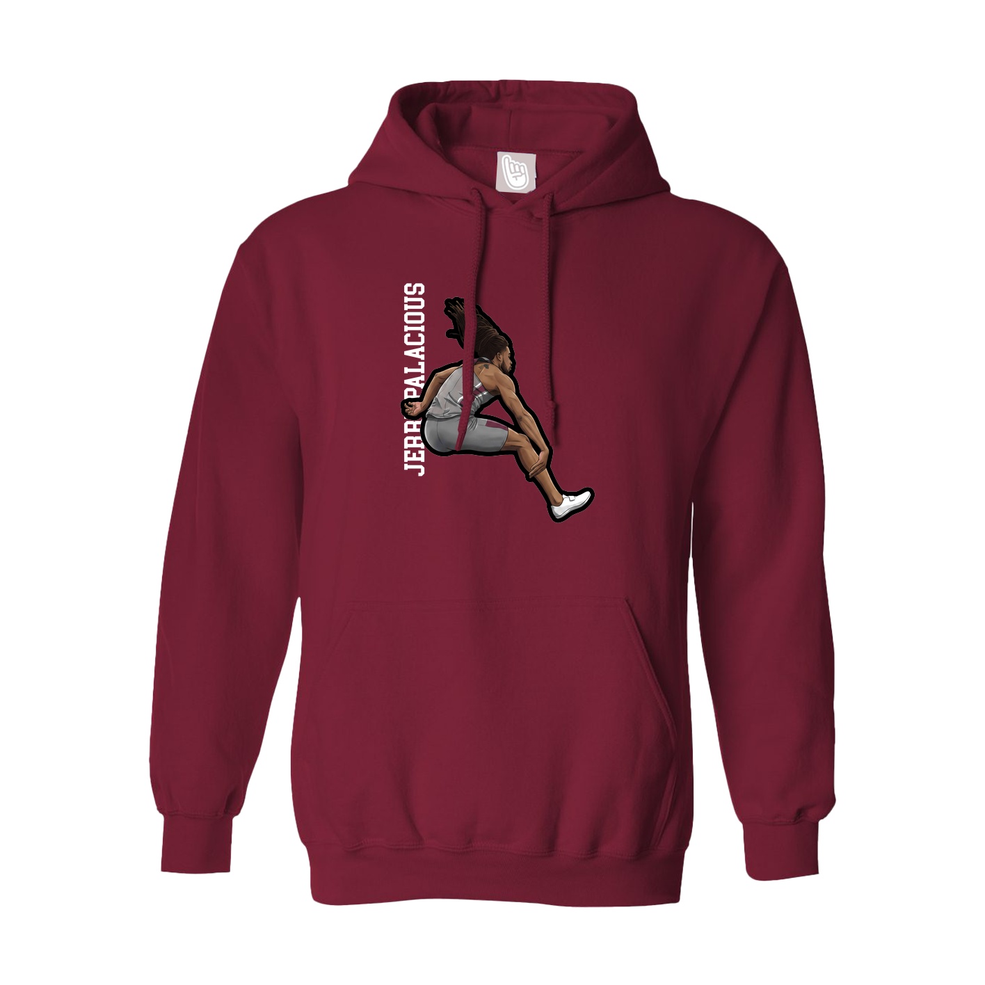 Hoodie — Name Vertical in Cardinal