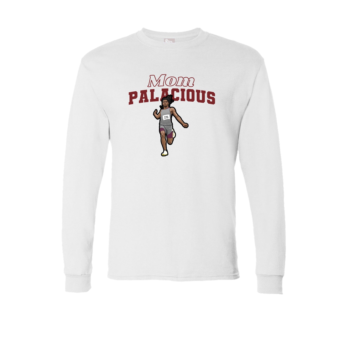 Long Sleeve Tee — Mothers Day Block in White
