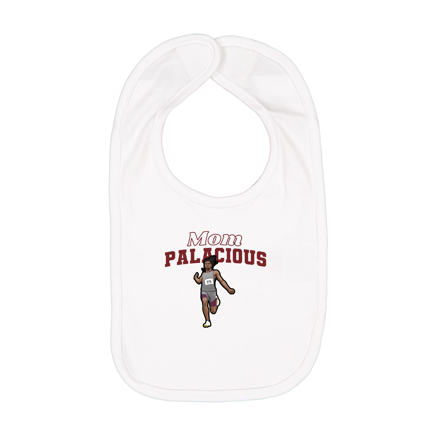 Infant Bib — Mothers Day Block in White