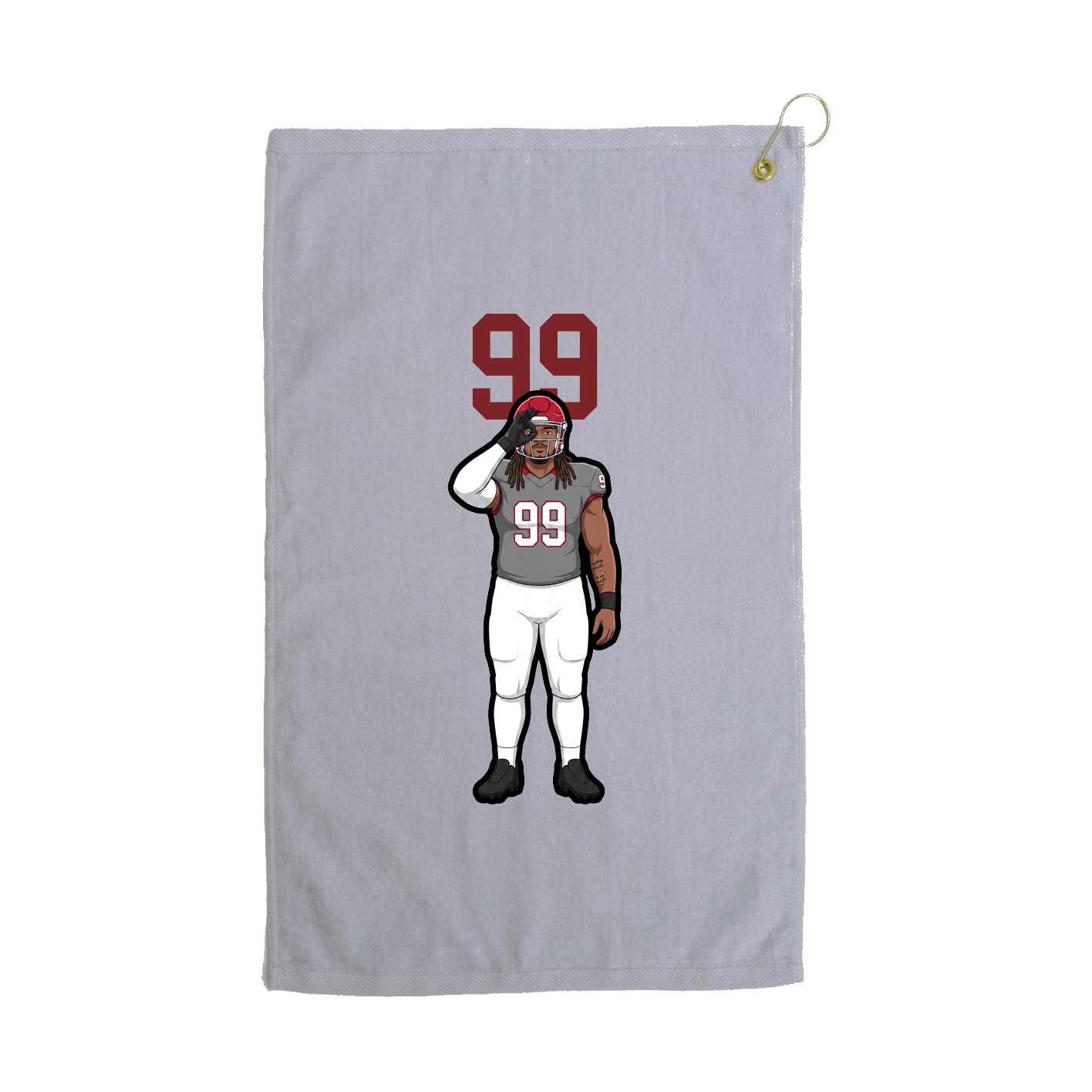 Golf Towel — Number Top in Grey