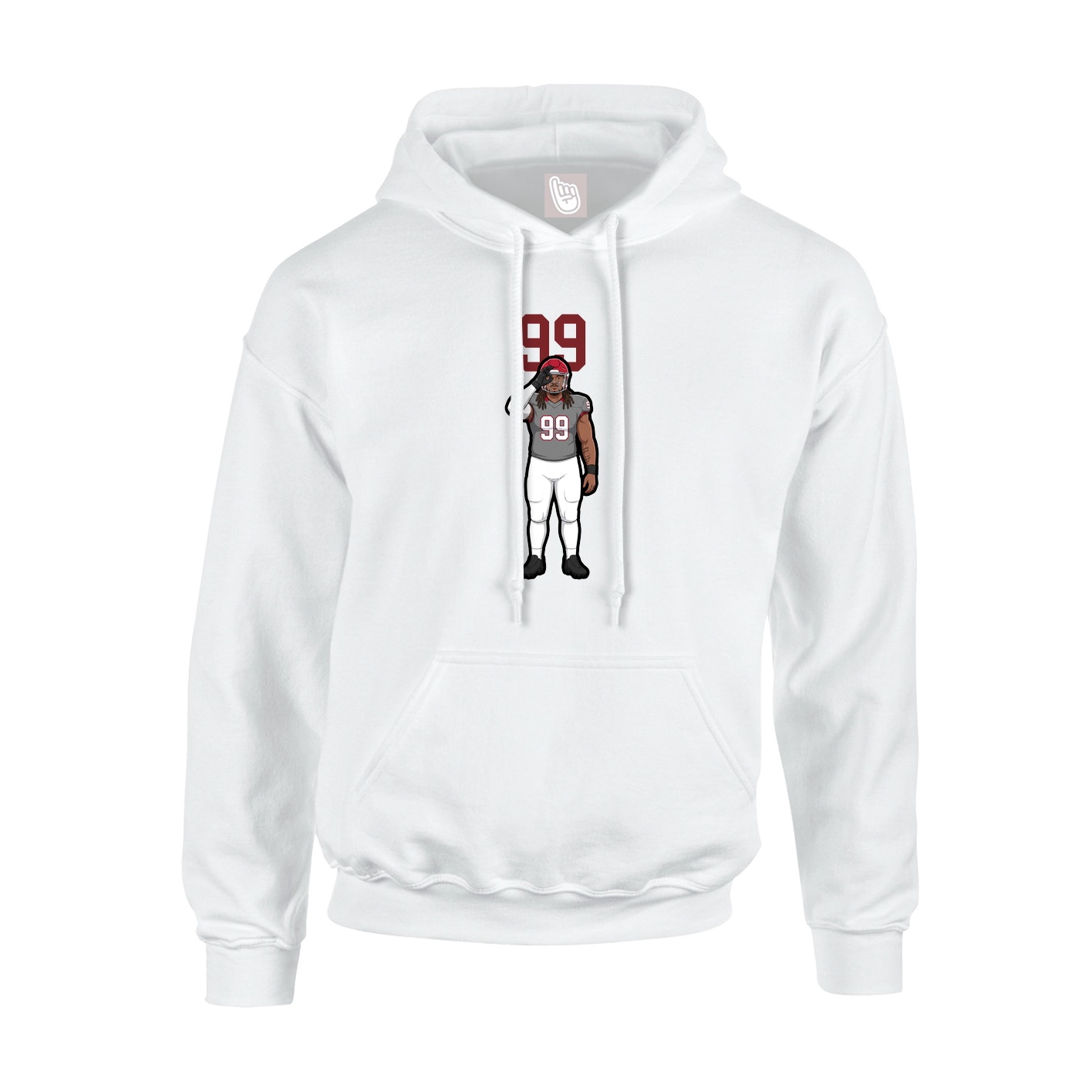 Youth Hoodie — Number Top in White